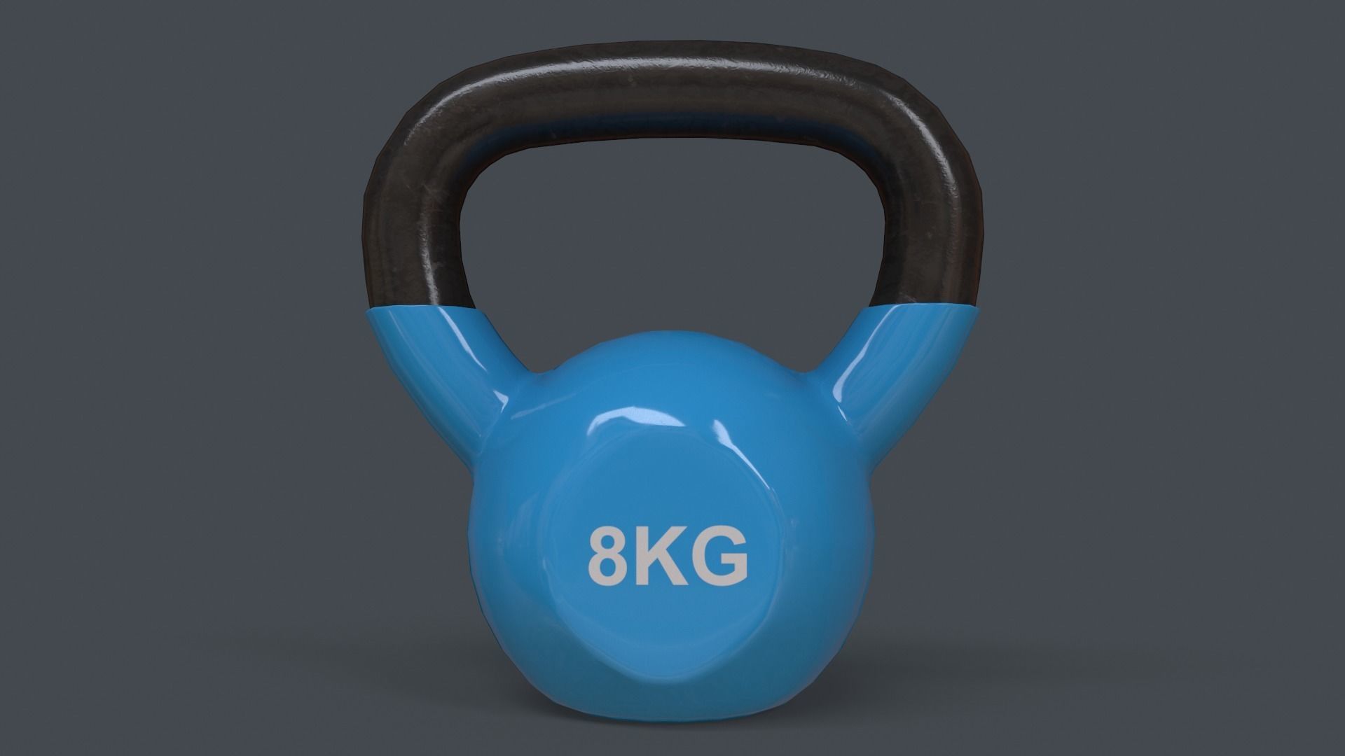 PBR 4-16KG Kettlebell V1 - Blue Light Low-poly 3D model_15
