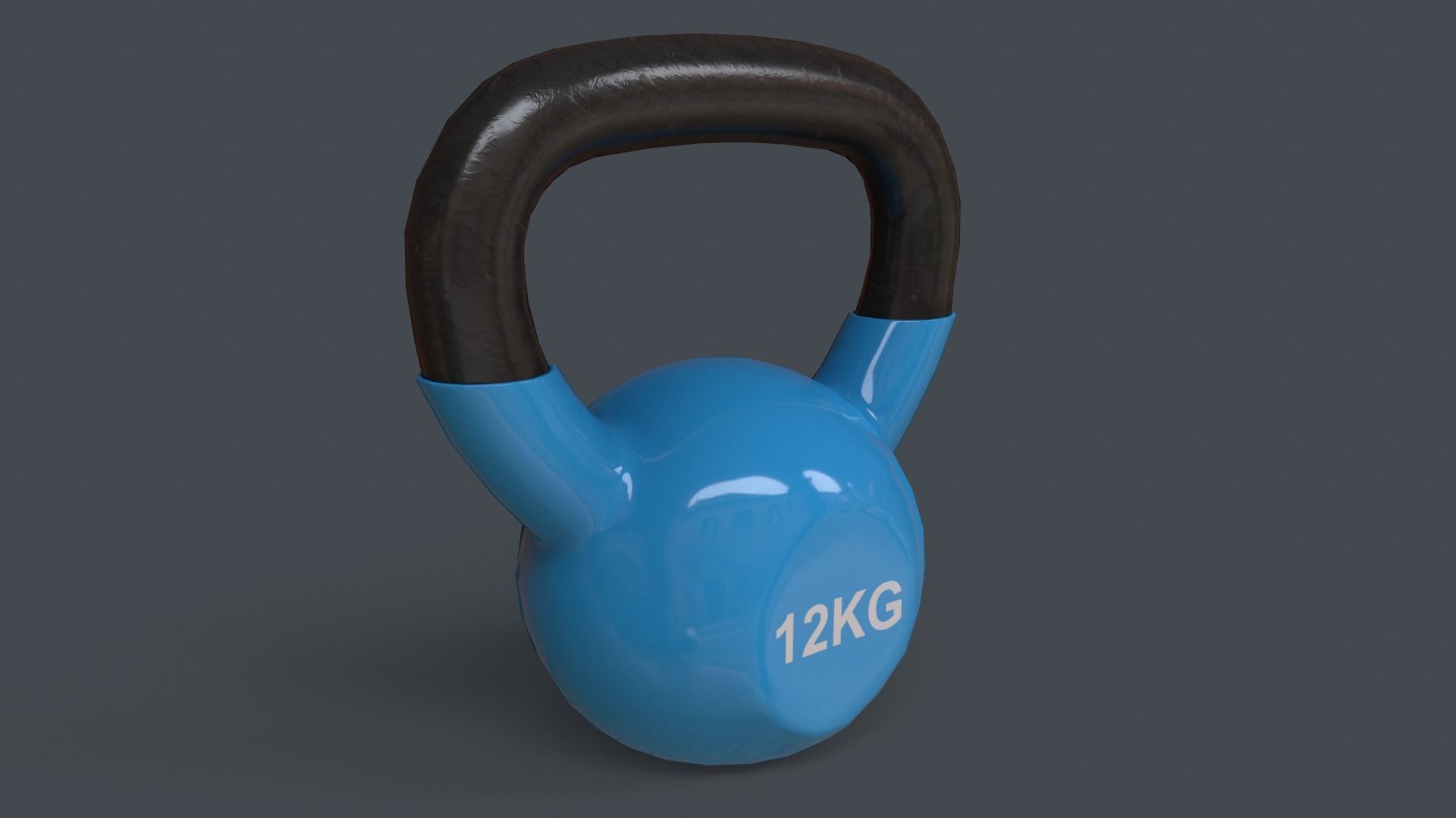 PBR 4-16KG Kettlebell V1 - Blue Light Low-poly 3D model_22