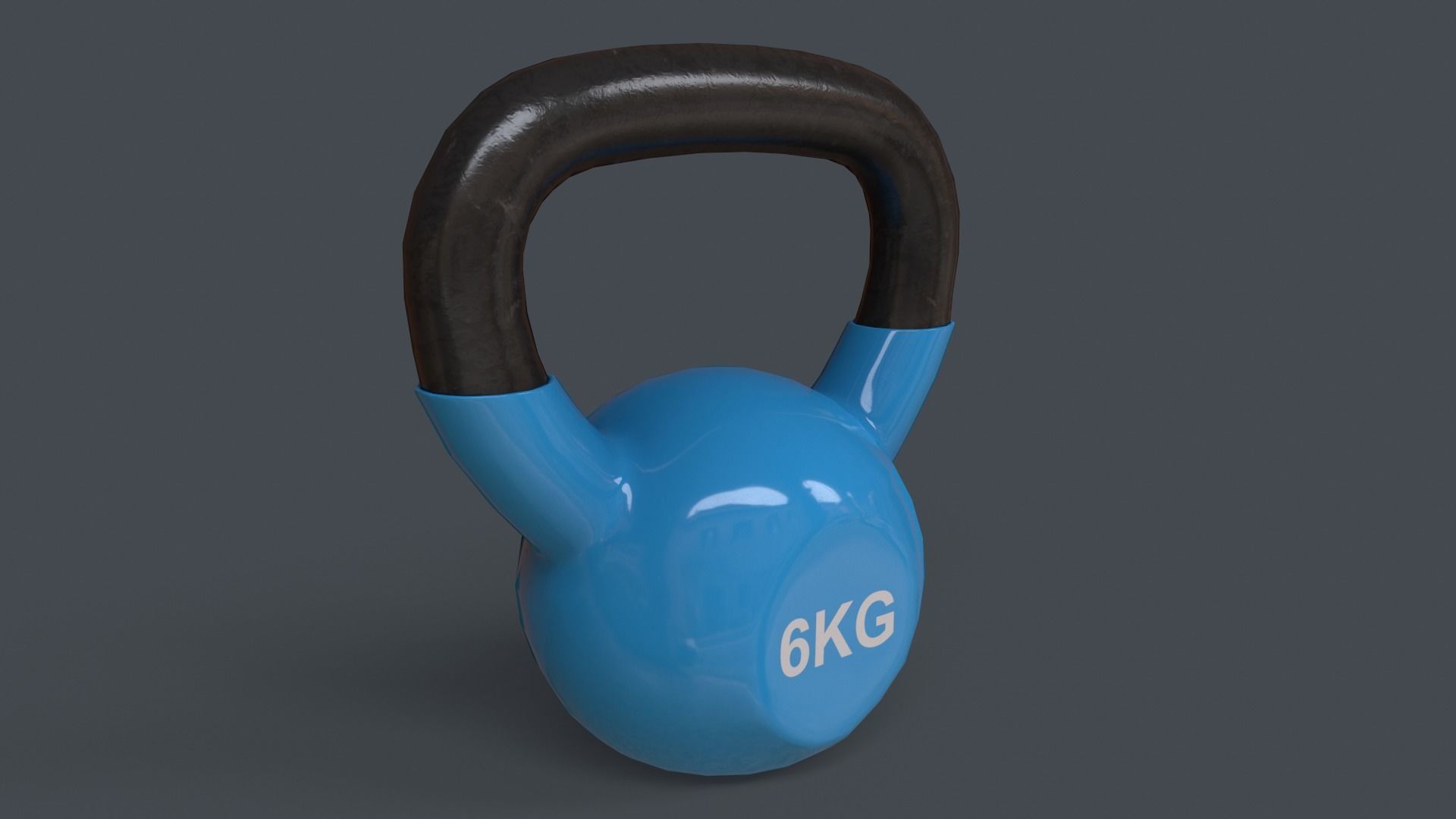 PBR 4-16KG Kettlebell V1 - Blue Light Low-poly 3D model_10