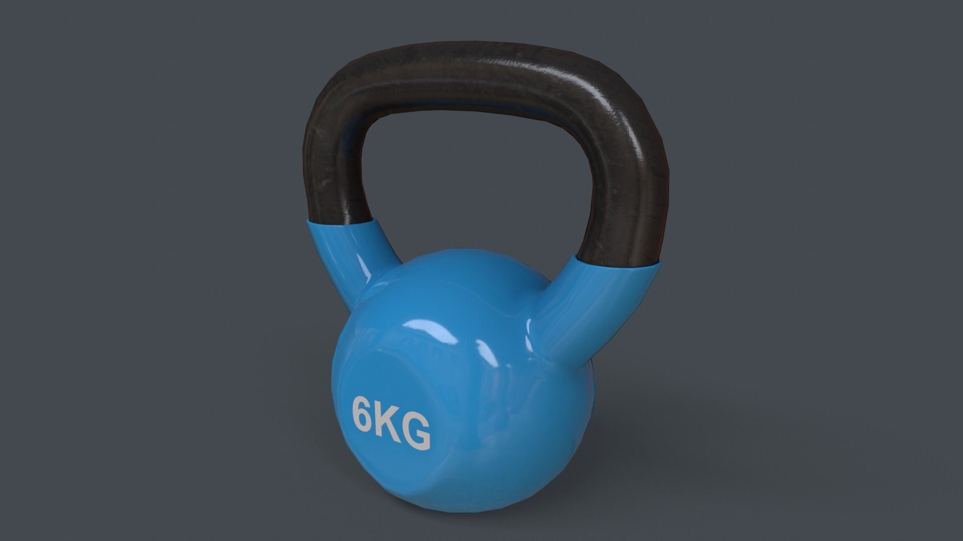 PBR 4-16KG Kettlebell V1 - Blue Light Low-poly 3D model_12