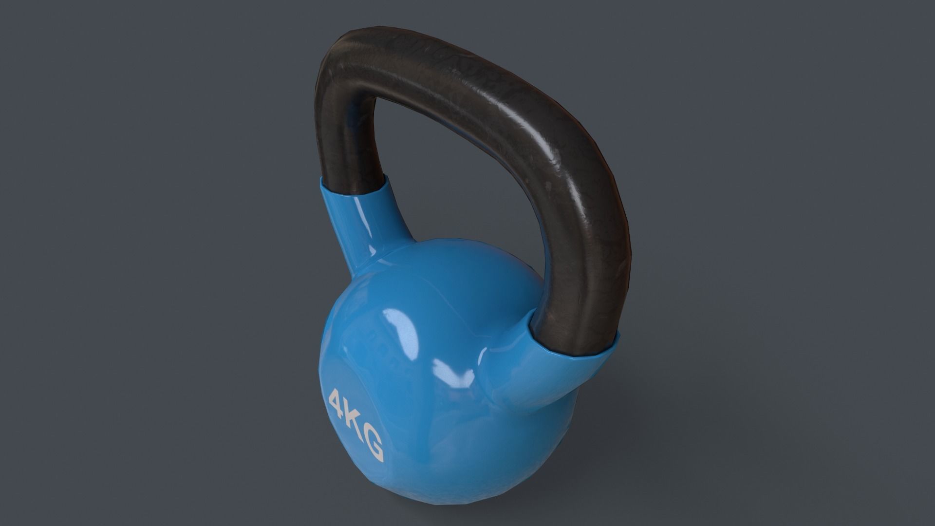 PBR 4-16KG Kettlebell V1 - Blue Light Low-poly 3D model_9