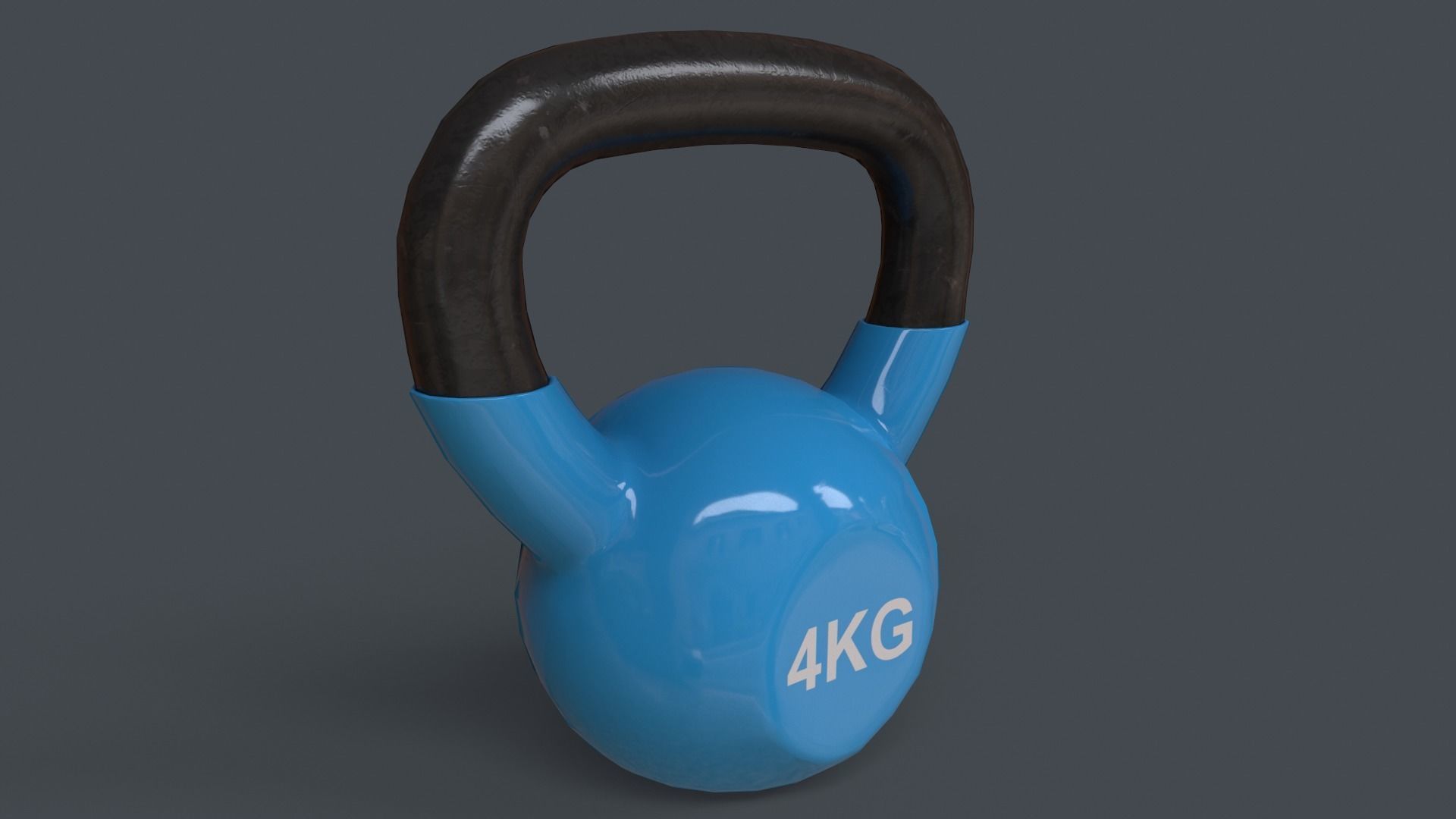 PBR 4-16KG Kettlebell V1 - Blue Light Low-poly 3D model_6