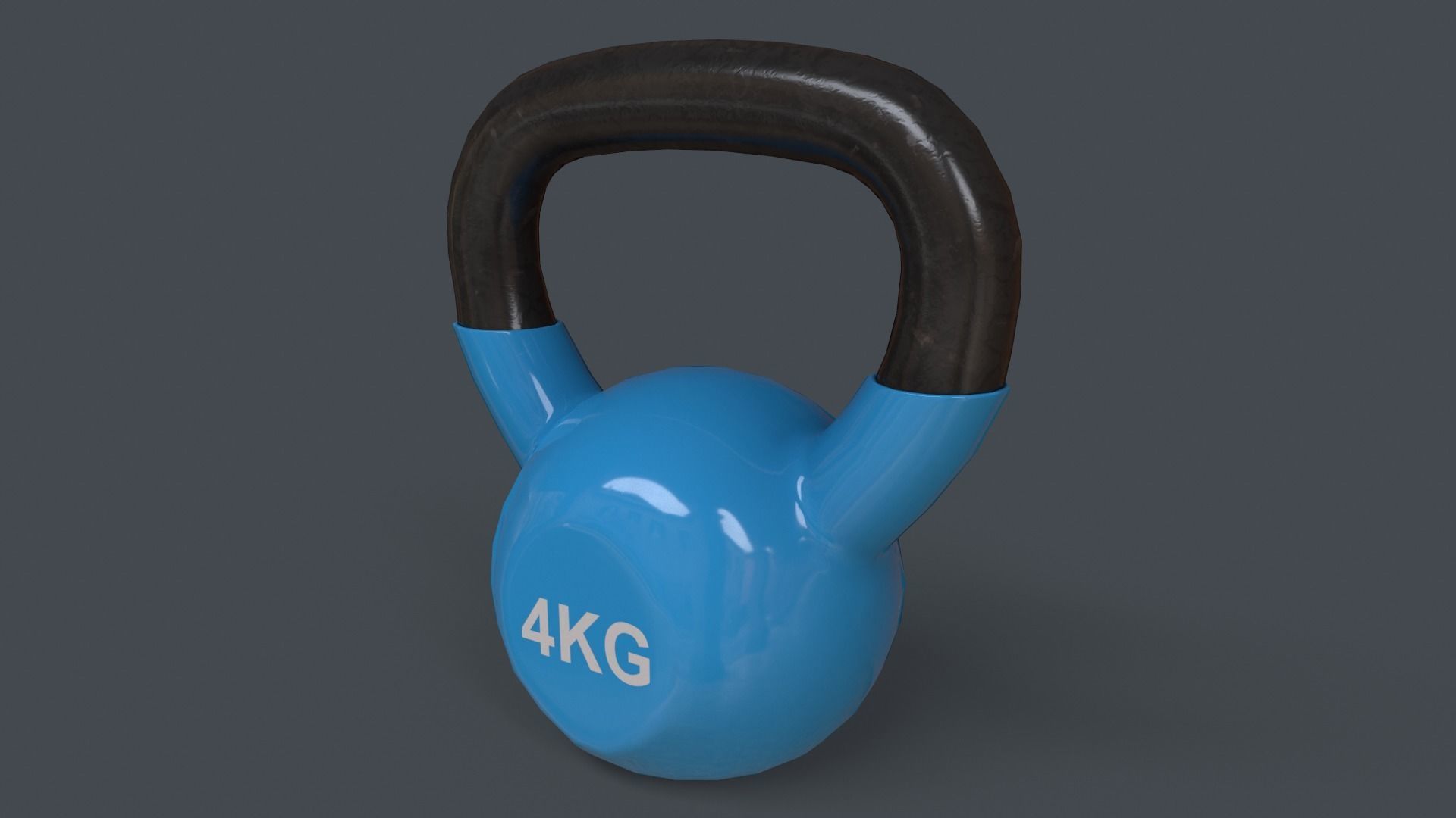 PBR 4-16KG Kettlebell V1 - Blue Light Low-poly 3D model_8