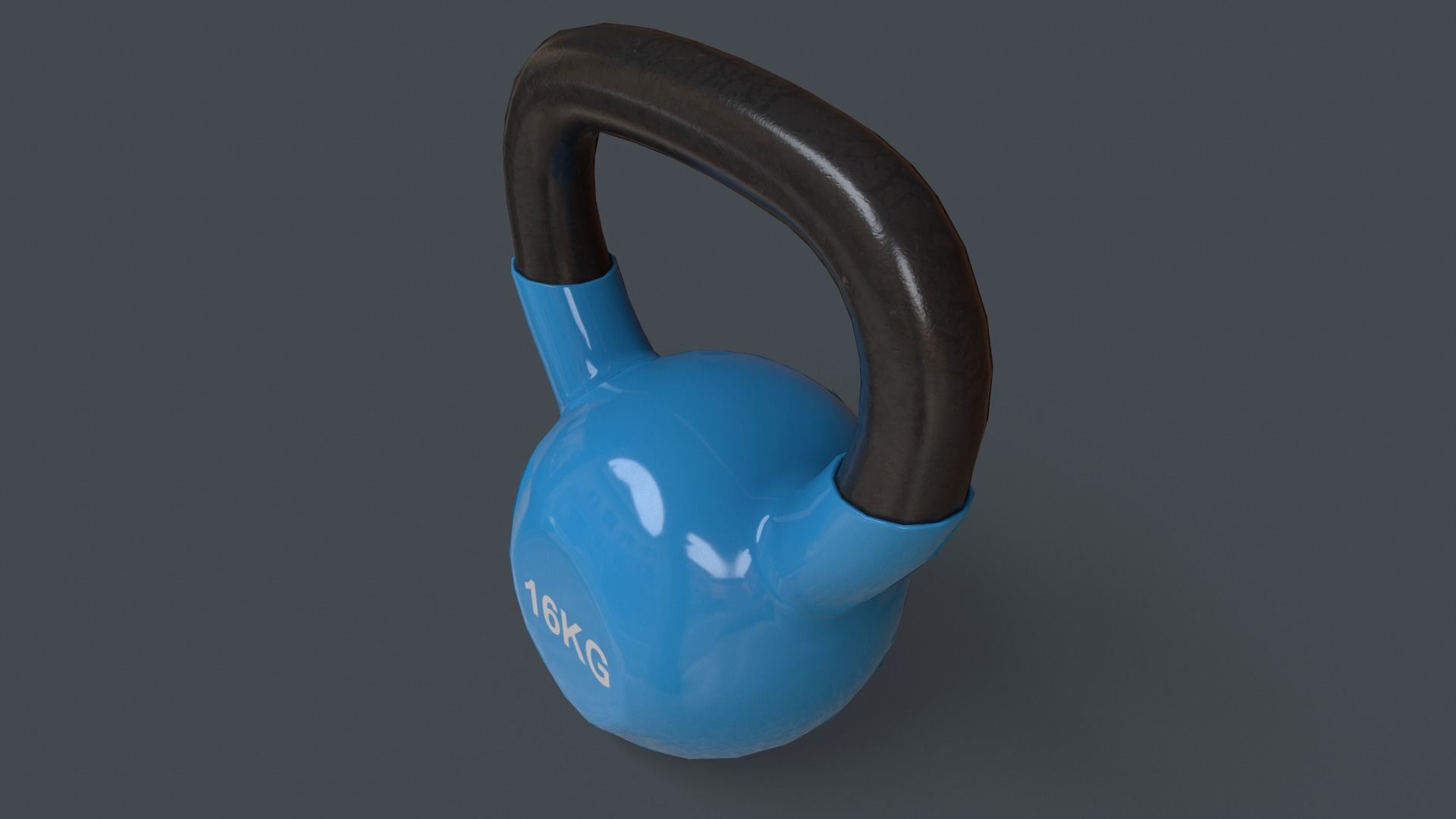 PBR 4-16KG Kettlebell V1 - Blue Light Low-poly 3D model_29