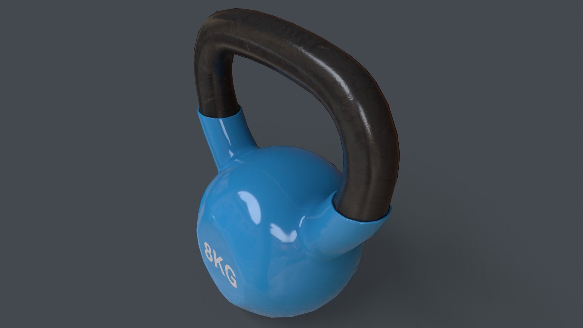 PBR 4-16KG Kettlebell V1 - Blue Light Low-poly 3D model_17