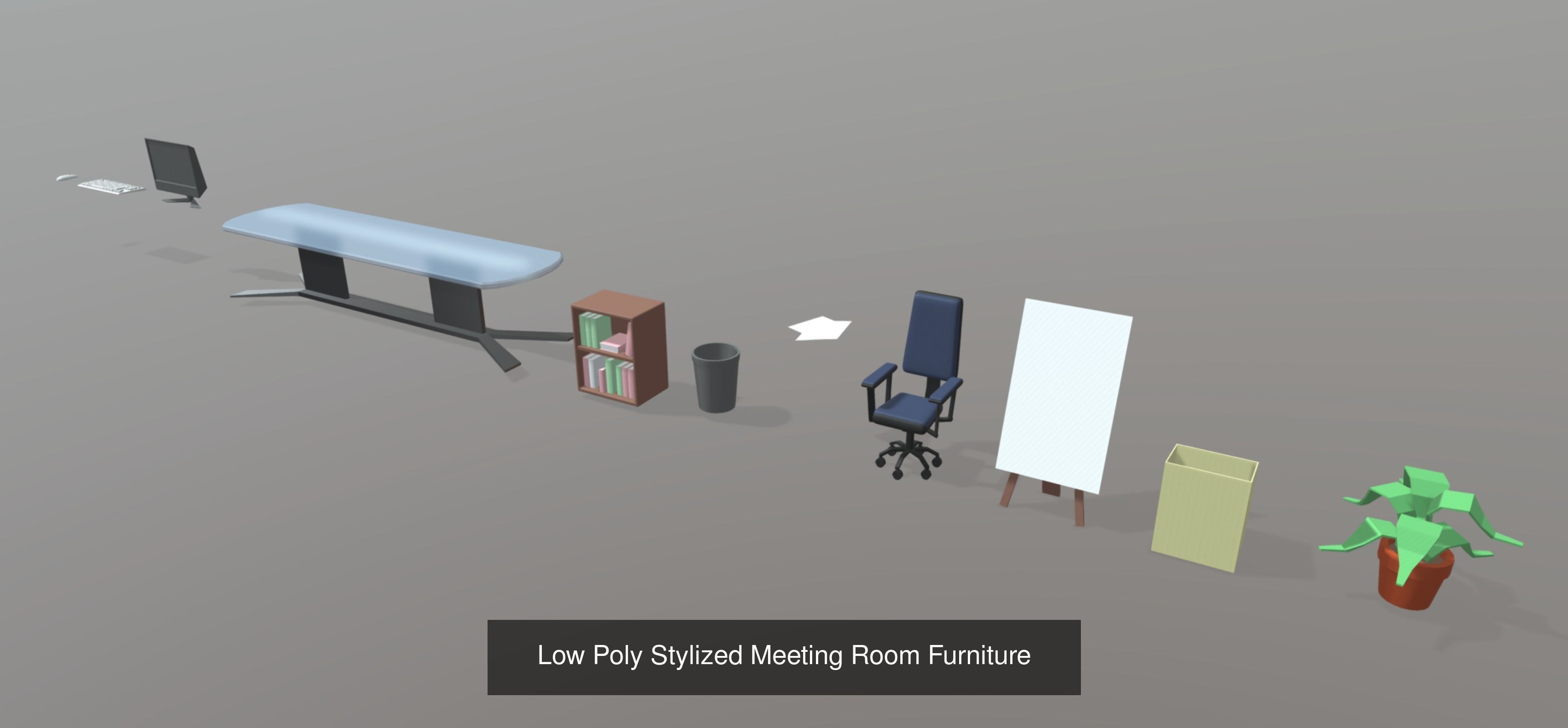 Low Poly Stylized Furniture 3D Model Collection_5