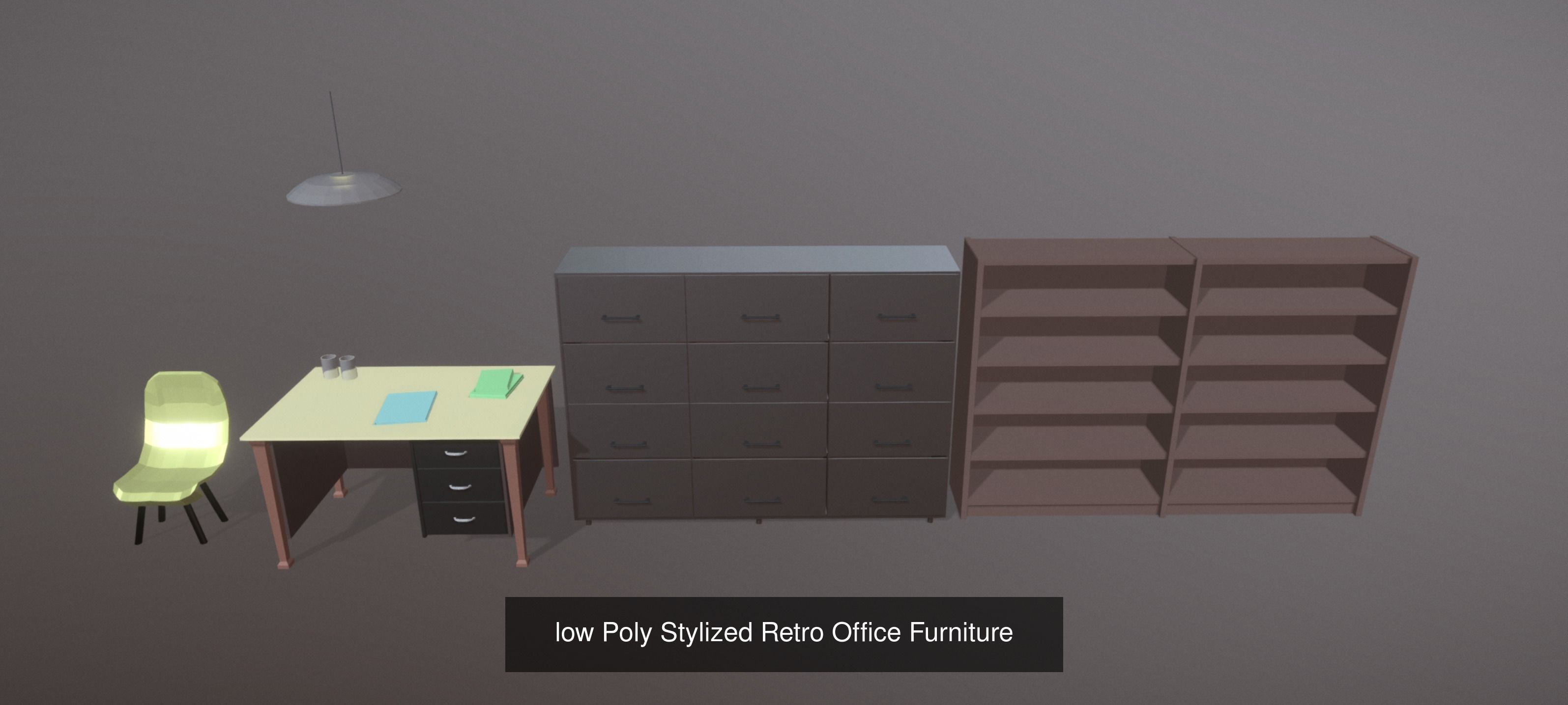 Low Poly Stylized Furniture 3D Model Collection_6