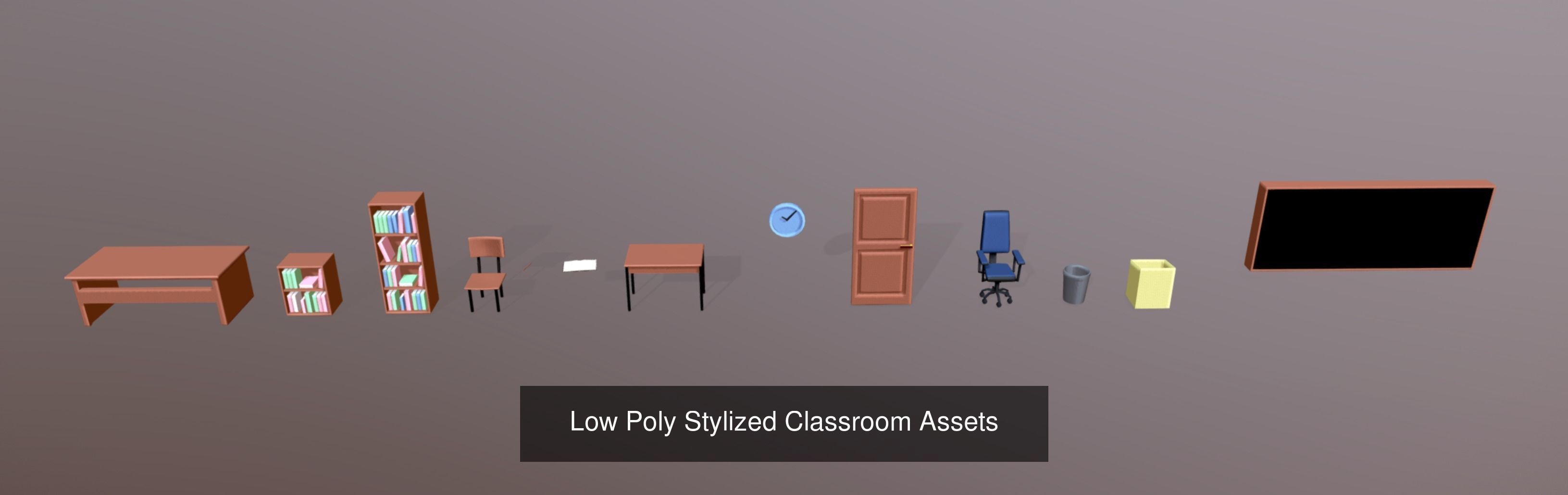 Low Poly Stylized Furniture 3D Model Collection_3