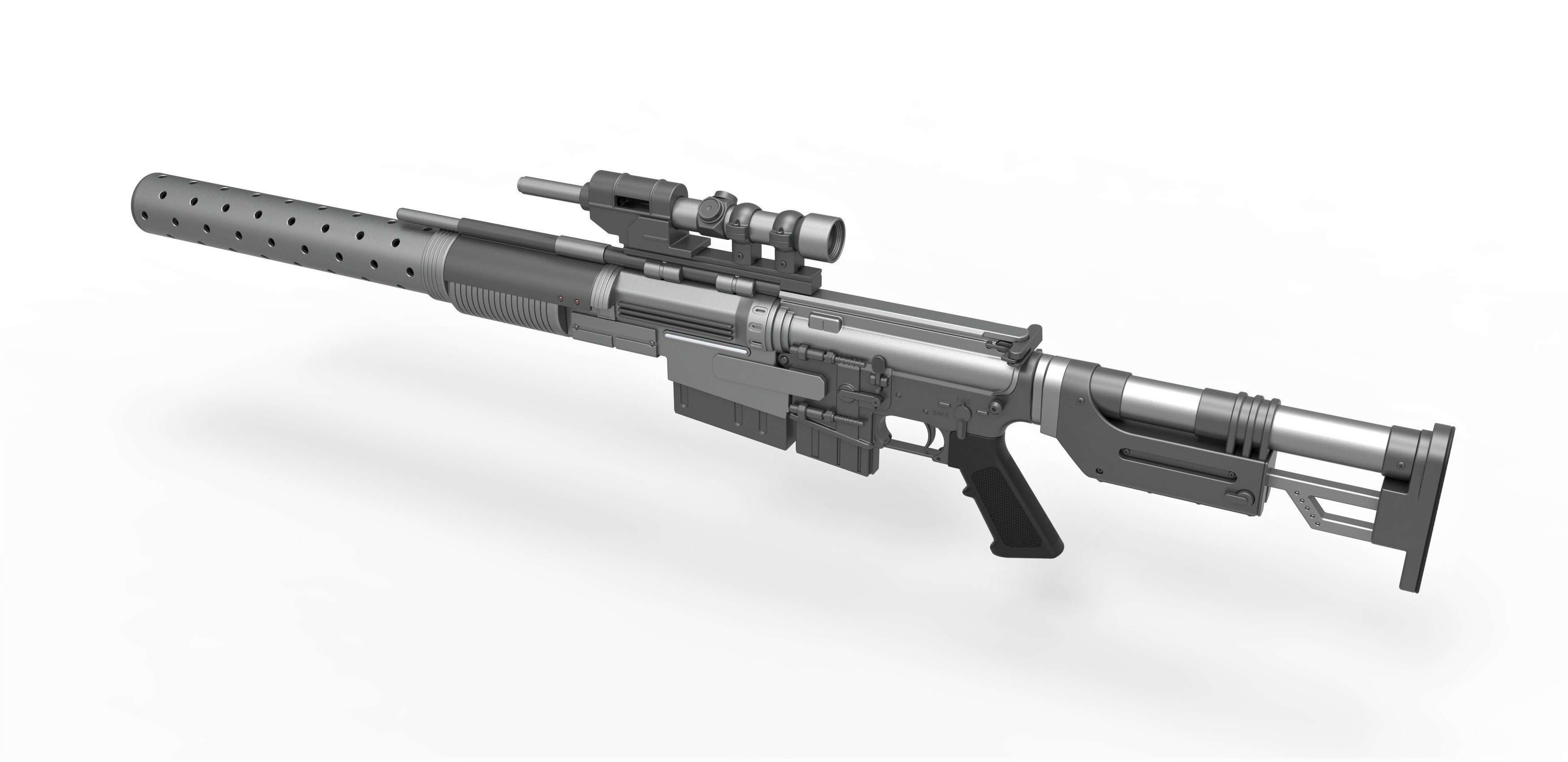 Sniper Blaster rifle A300 from the movie Rogue One 2016 3D model_9
