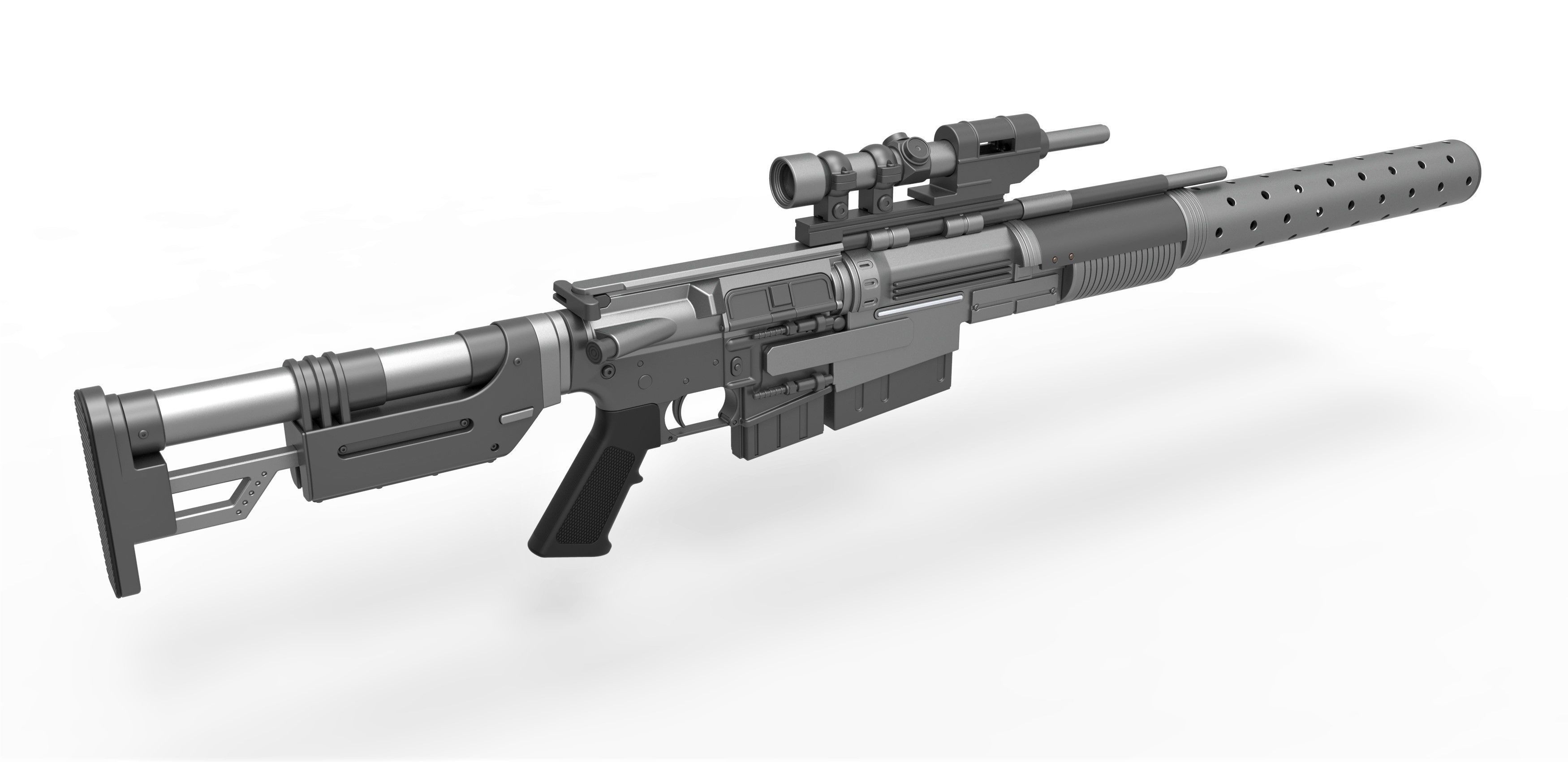Sniper Blaster rifle A300 from the movie Rogue One 2016 3D model_12