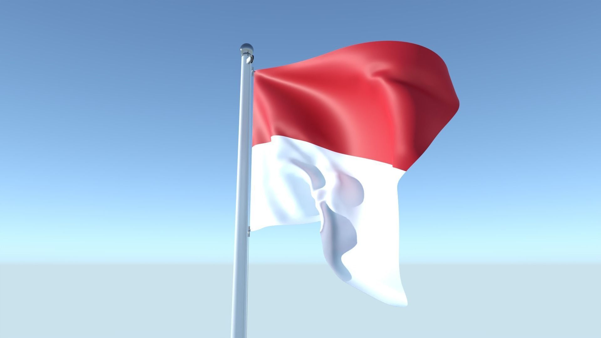 Animated Flag of Indonesia Low-poly 3D model_6