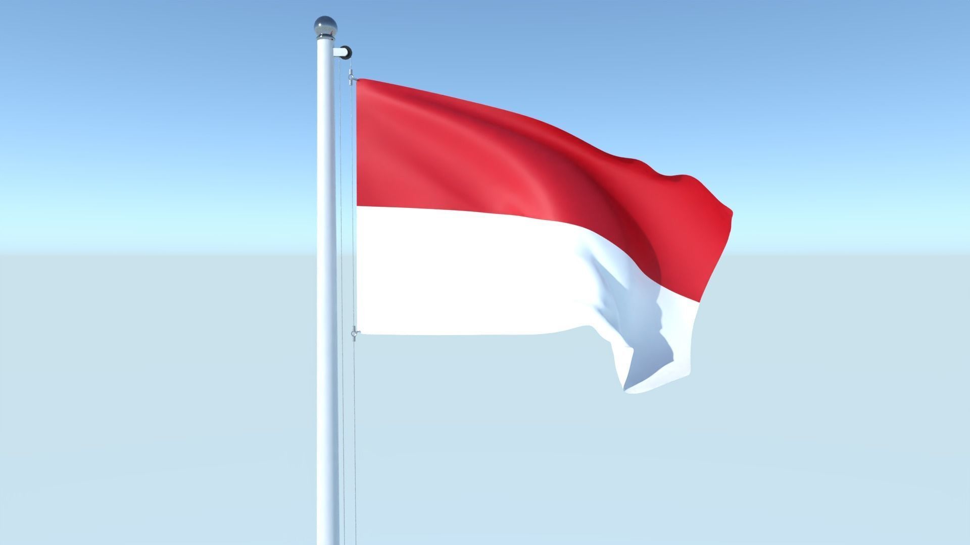 Animated Flag of Indonesia Low-poly 3D model_1