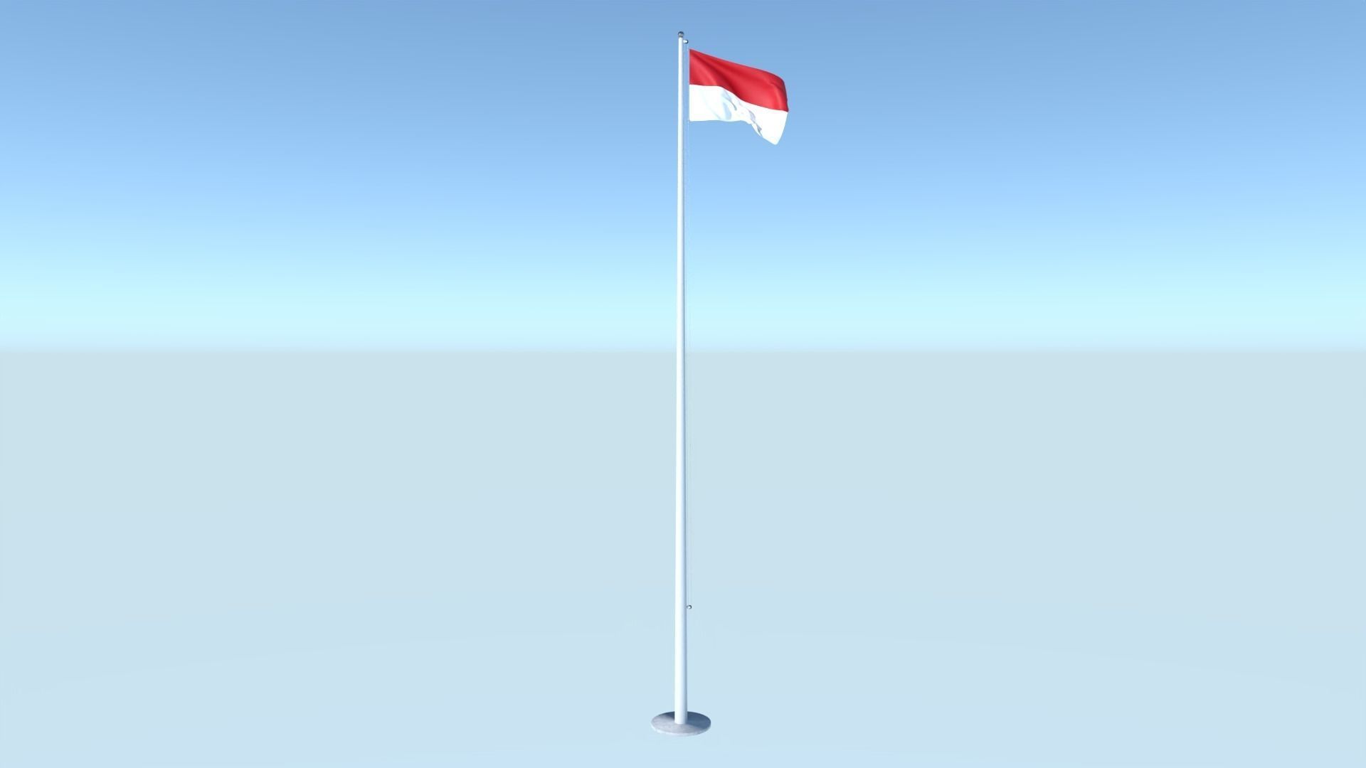 Animated Flag of Indonesia Low-poly 3D model_4