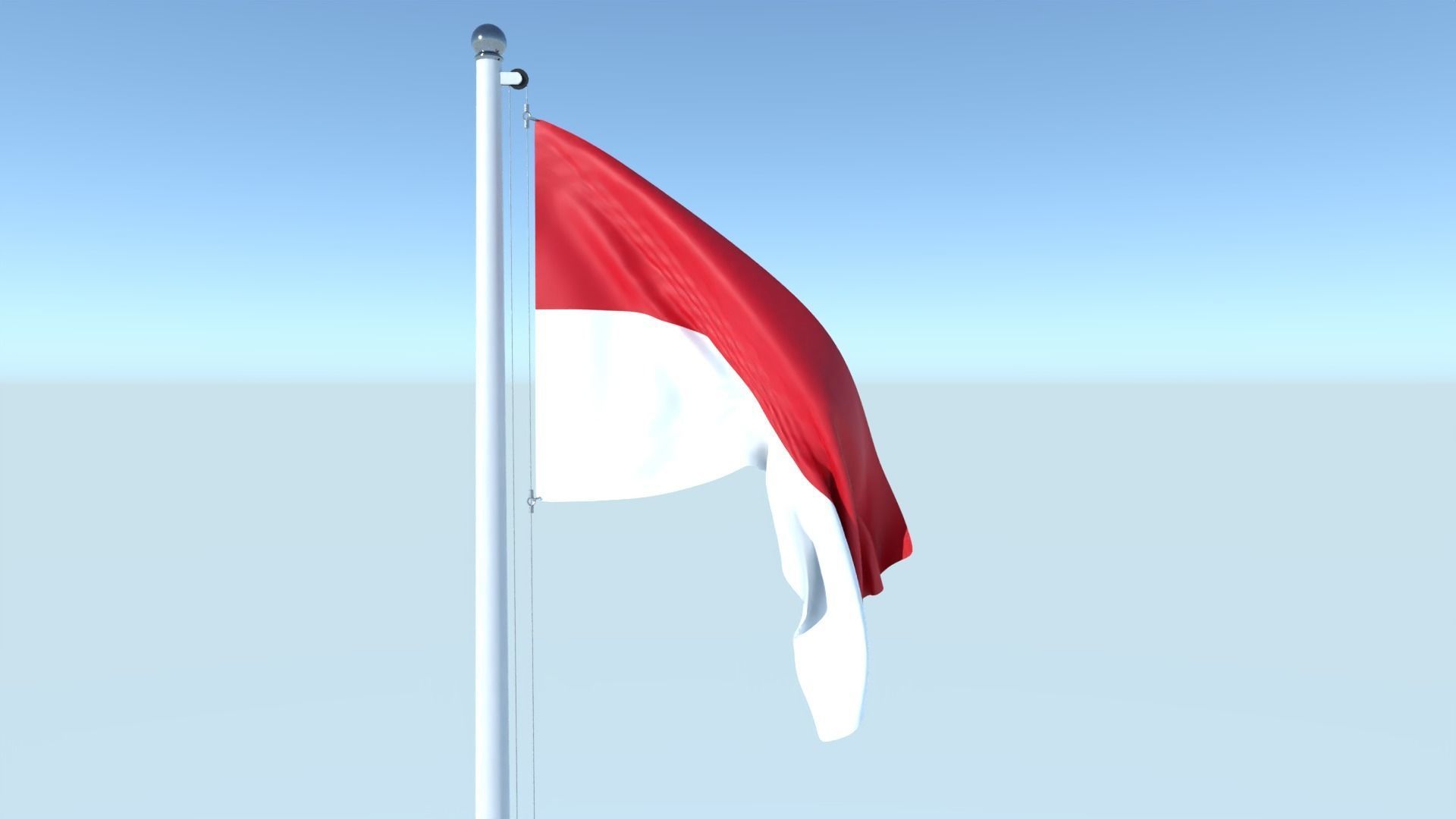 Animated Flag of Indonesia Low-poly 3D model_2