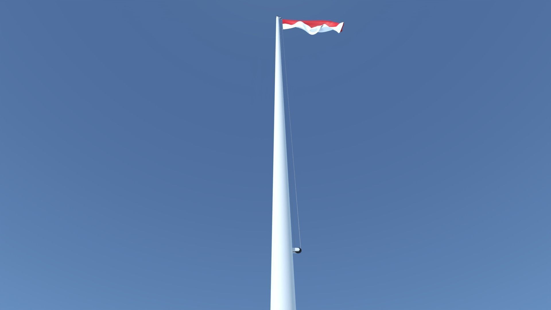 Animated Flag of Indonesia Low-poly 3D model_5
