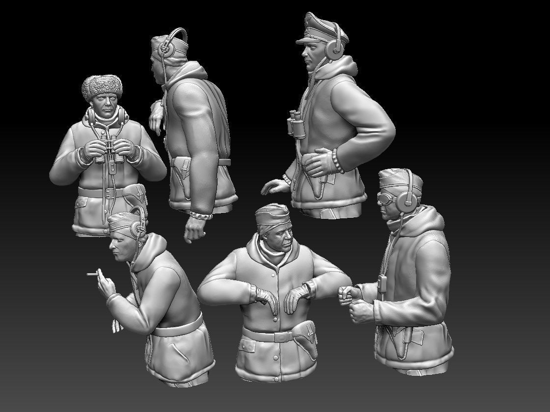 German tank crew 3D print model_62