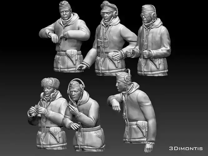German tank crew 3D print model