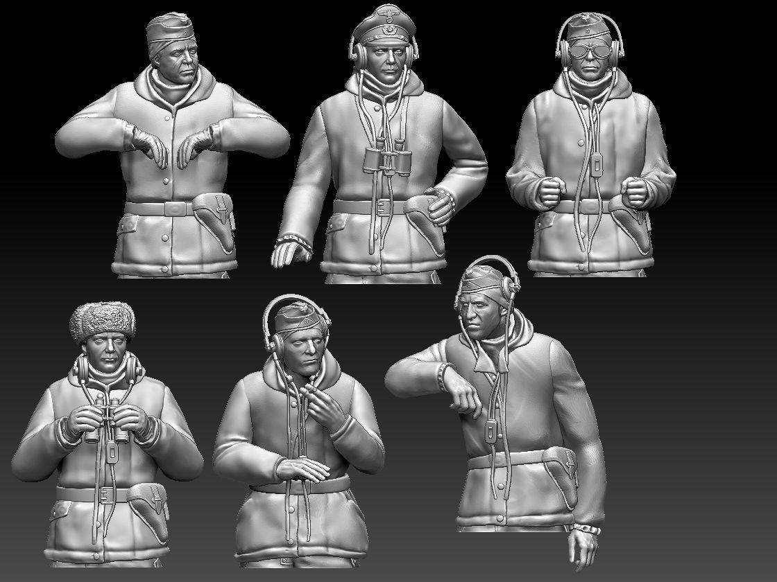 German tank crew 3D print model_46