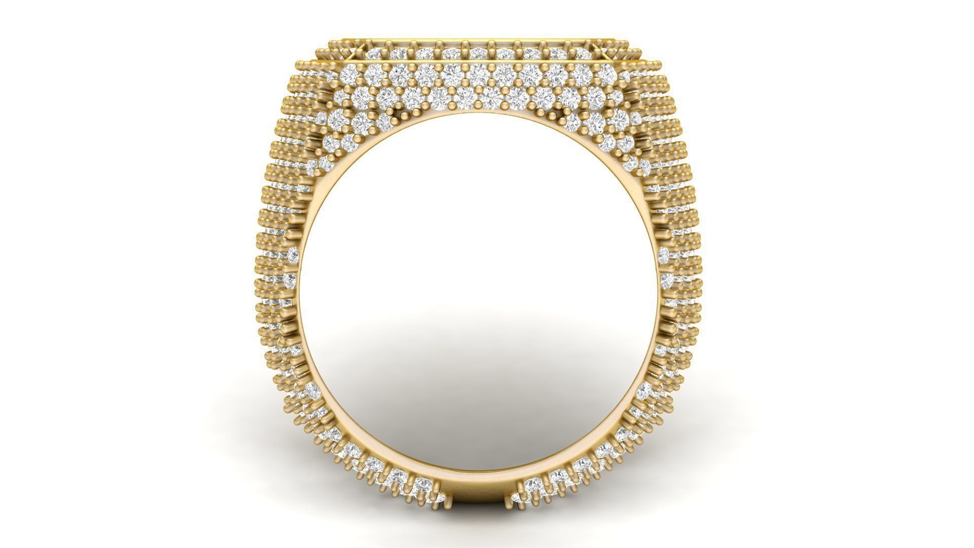 Diamond Signet Ring  3D print model_2