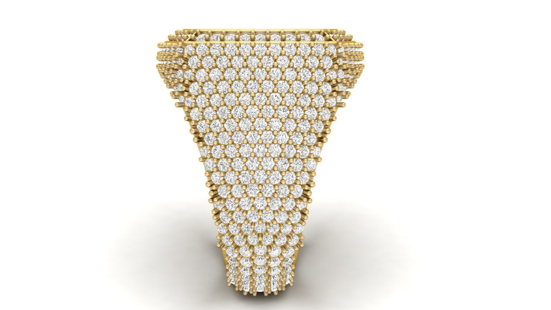 Diamond Signet Ring  3D print model_3