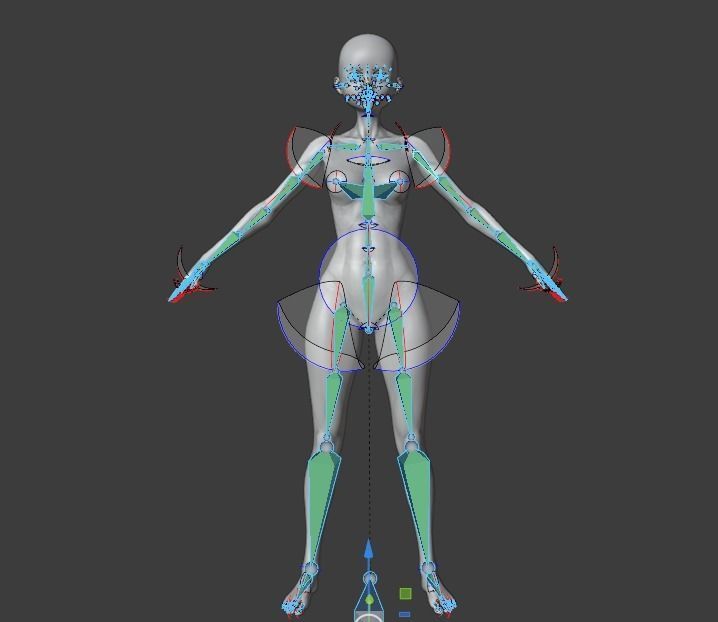 Stylized Girl Base Mesh Low-poly 3D model_3