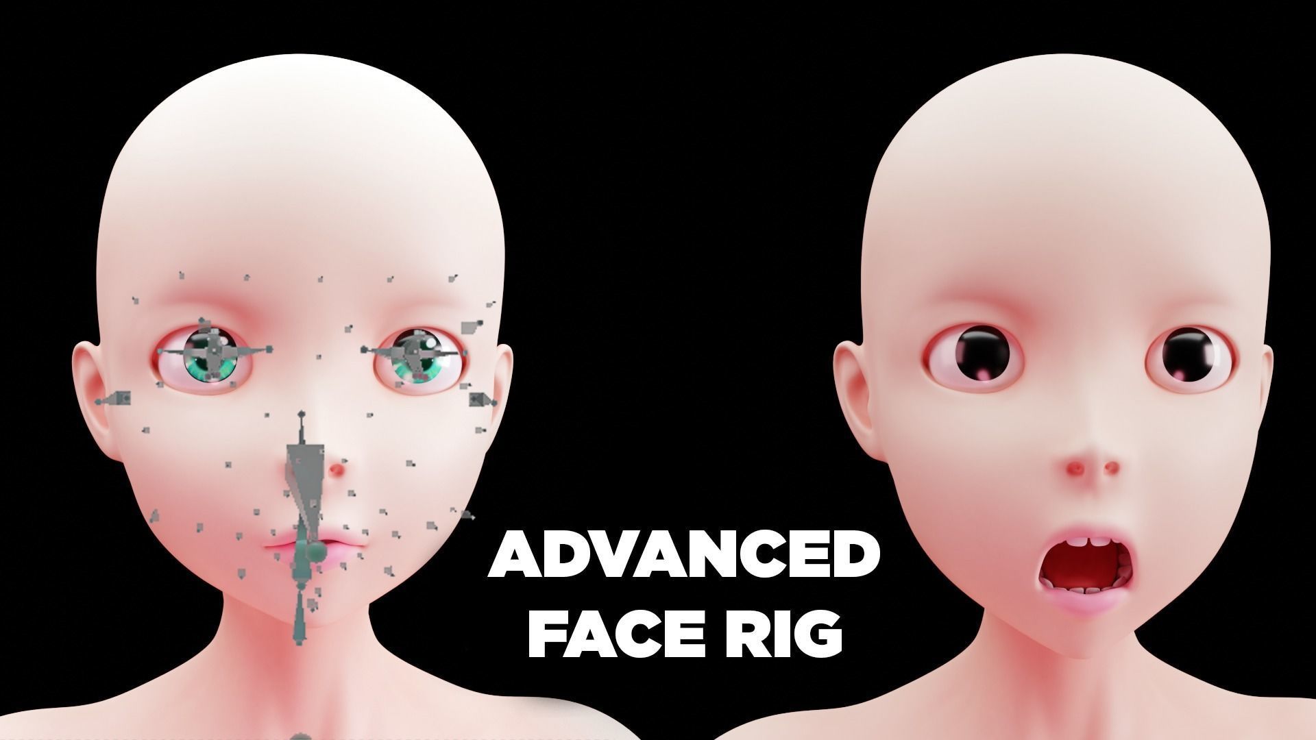 Stylized Girl Base Mesh Low-poly 3D model_1