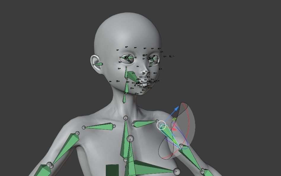 Stylized Girl Base Mesh Low-poly 3D model_10