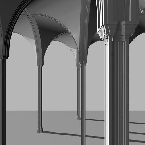 Fantasy column with vault 3D model