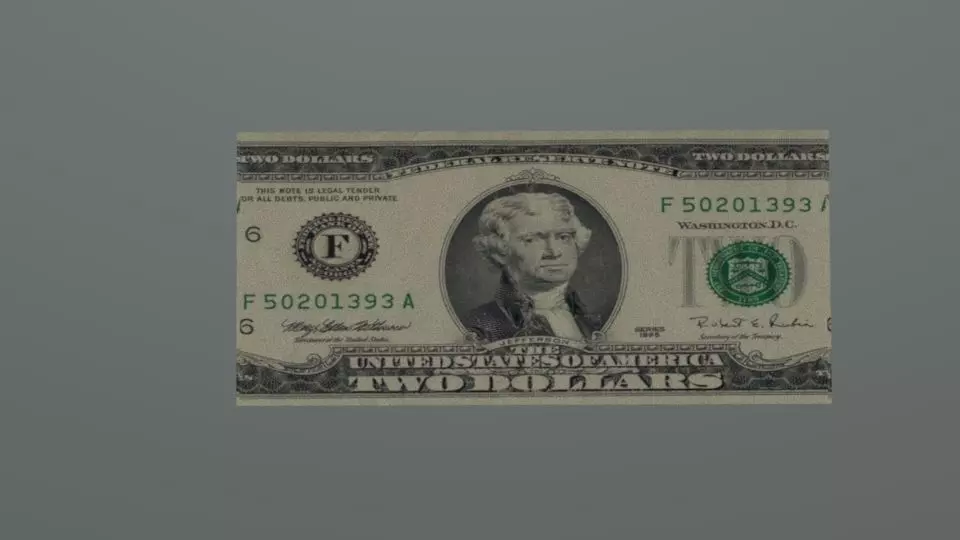 dollar bill Free low-poly 3D model_0