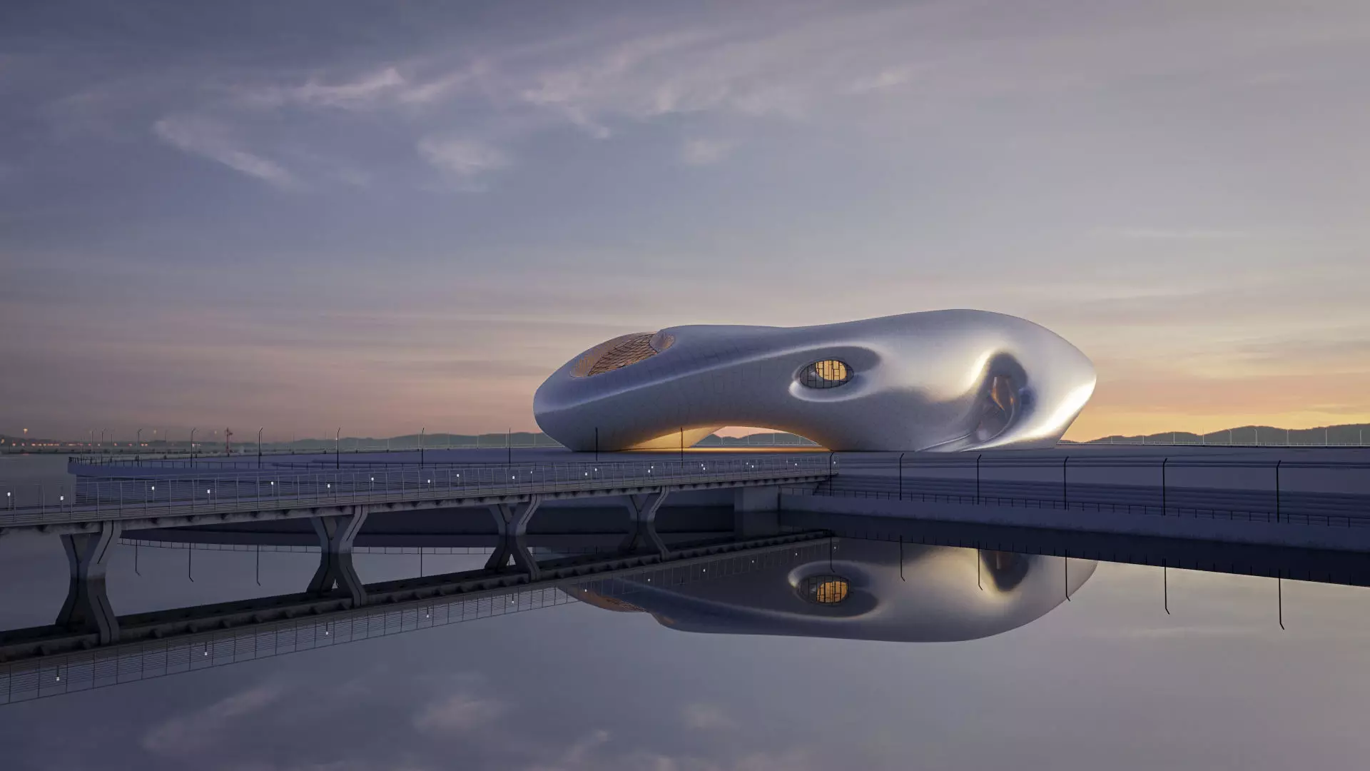 Futuristic building 38 3D model_0