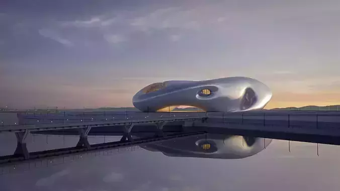 Futuristic building 38 3D model