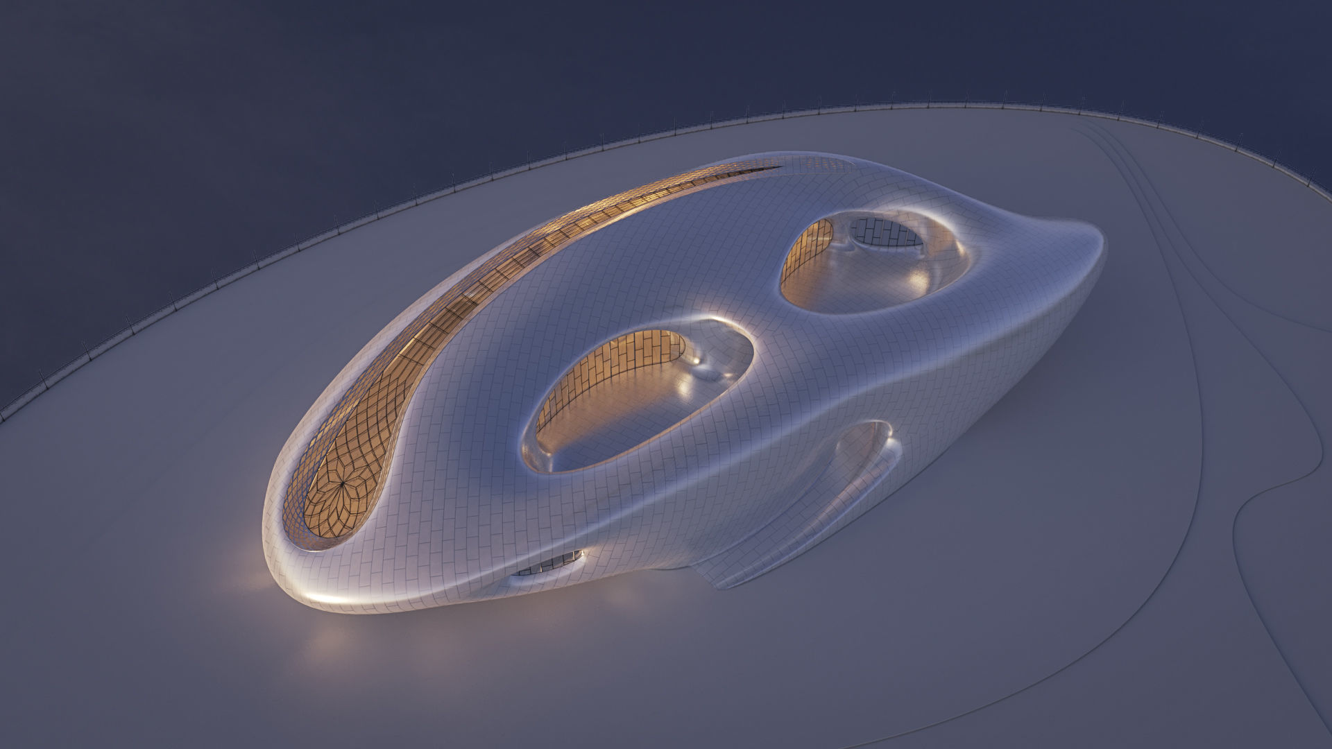 Futuristic building 38 3D model_2