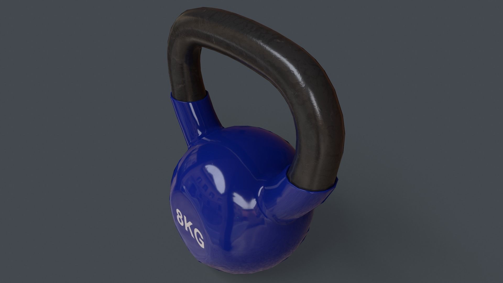PBR 4-16KG Kettlebell V1 - Blue Low-poly 3D model_17