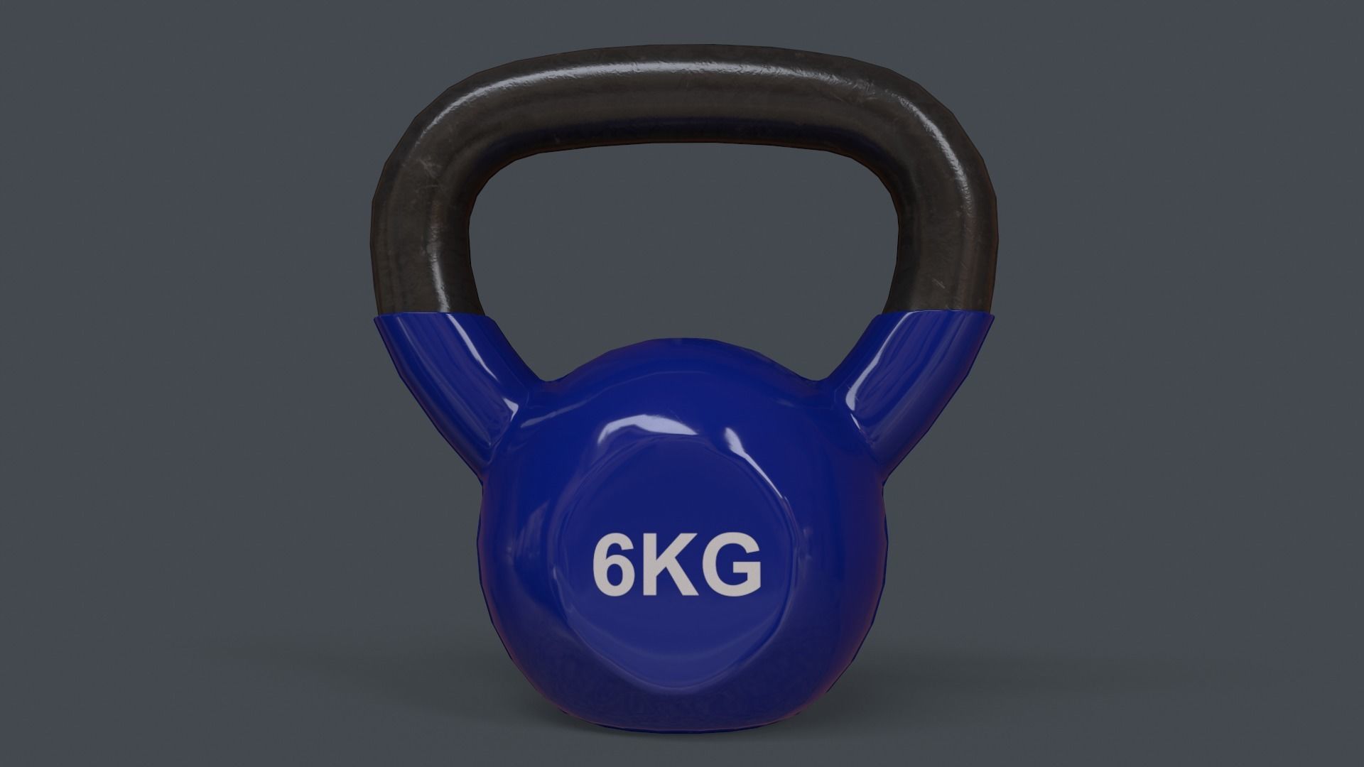 PBR 4-16KG Kettlebell V1 - Blue Low-poly 3D model_11