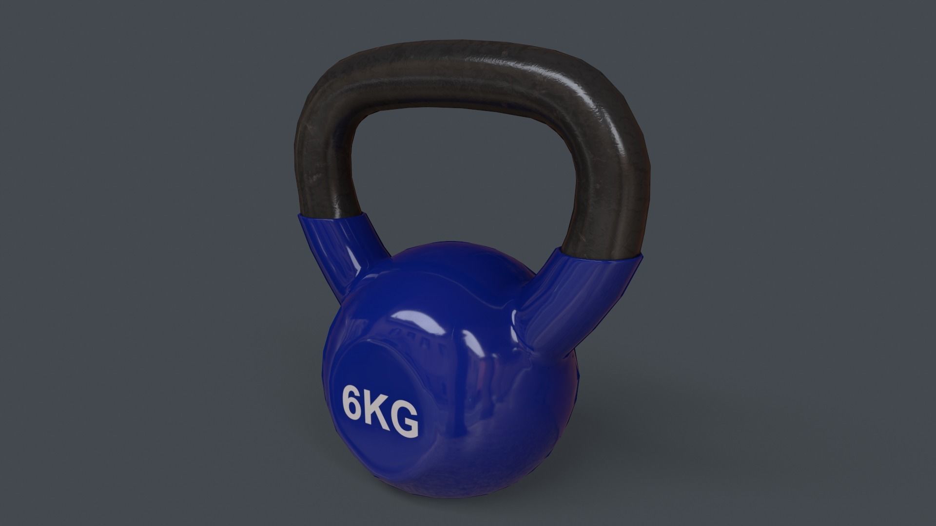 PBR 4-16KG Kettlebell V1 - Blue Low-poly 3D model_12