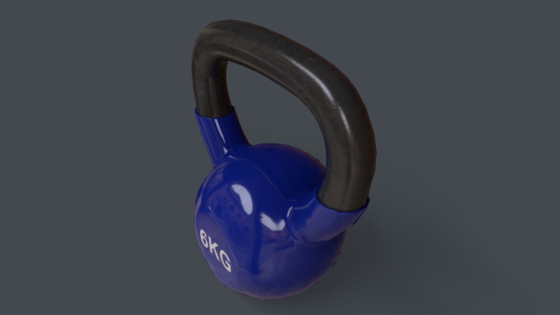 PBR 4-16KG Kettlebell V1 - Blue Low-poly 3D model_13