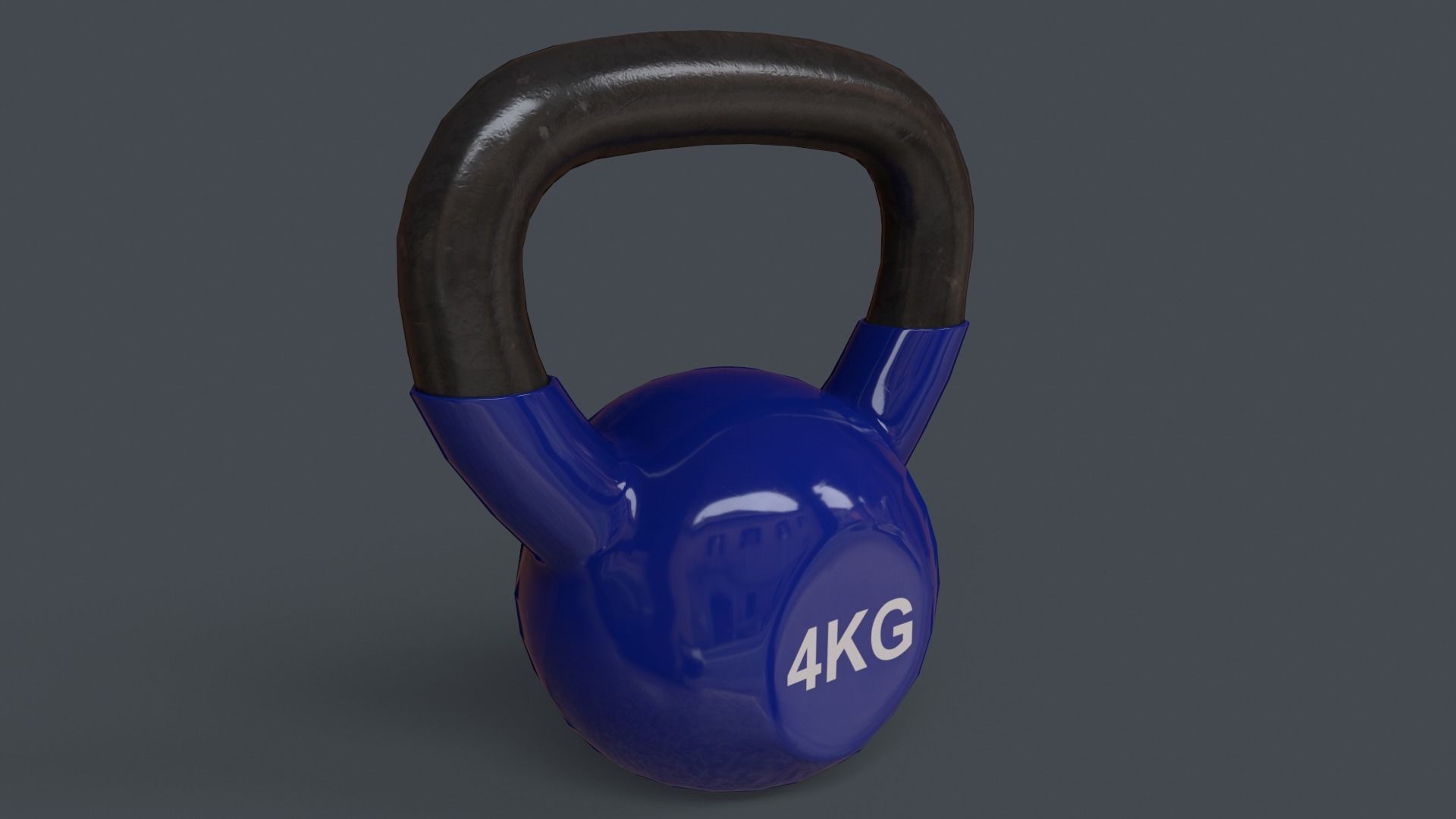 PBR 4-16KG Kettlebell V1 - Blue Low-poly 3D model_6