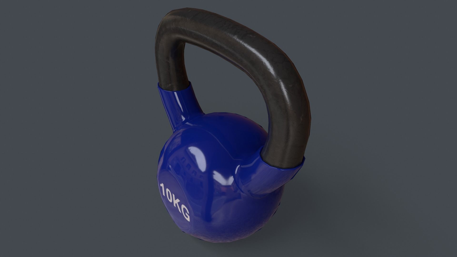 PBR 4-16KG Kettlebell V1 - Blue Low-poly 3D model_21