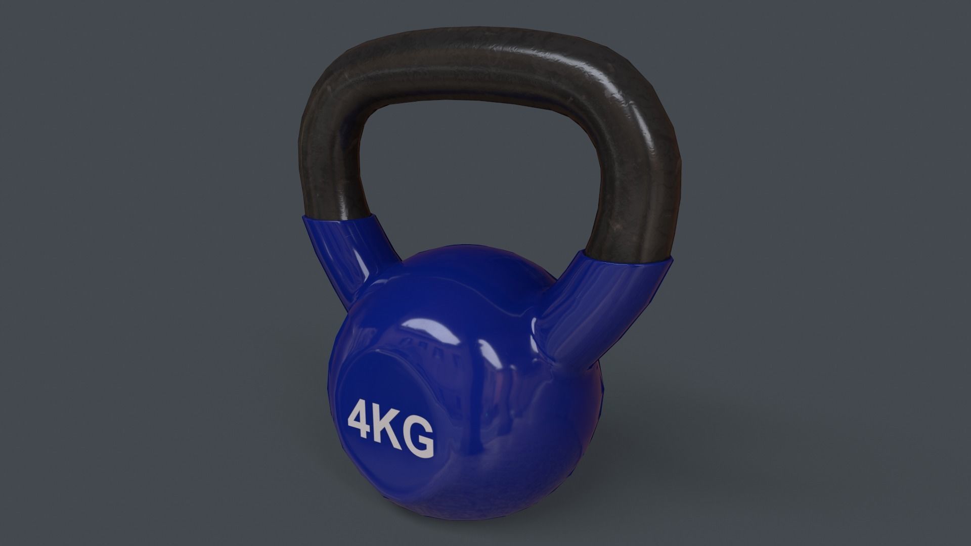 PBR 4-16KG Kettlebell V1 - Blue Low-poly 3D model_8