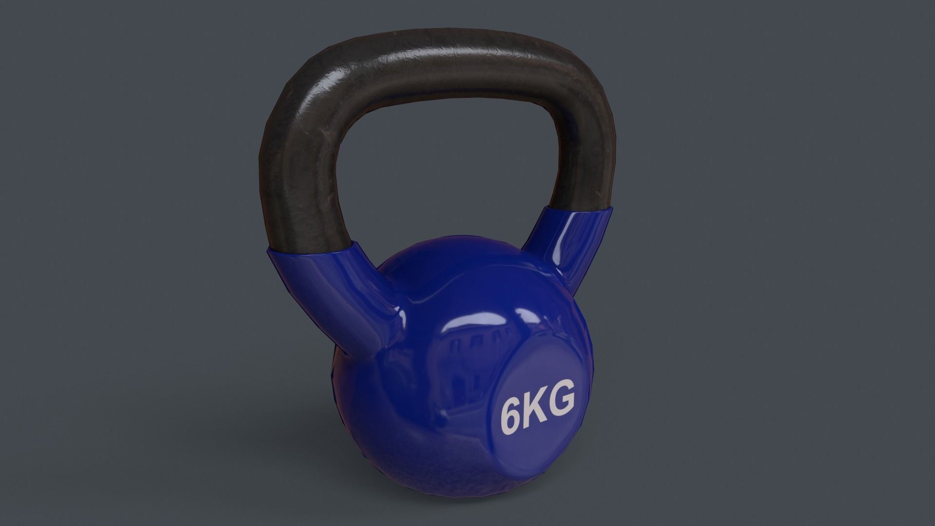 PBR 4-16KG Kettlebell V1 - Blue Low-poly 3D model_10