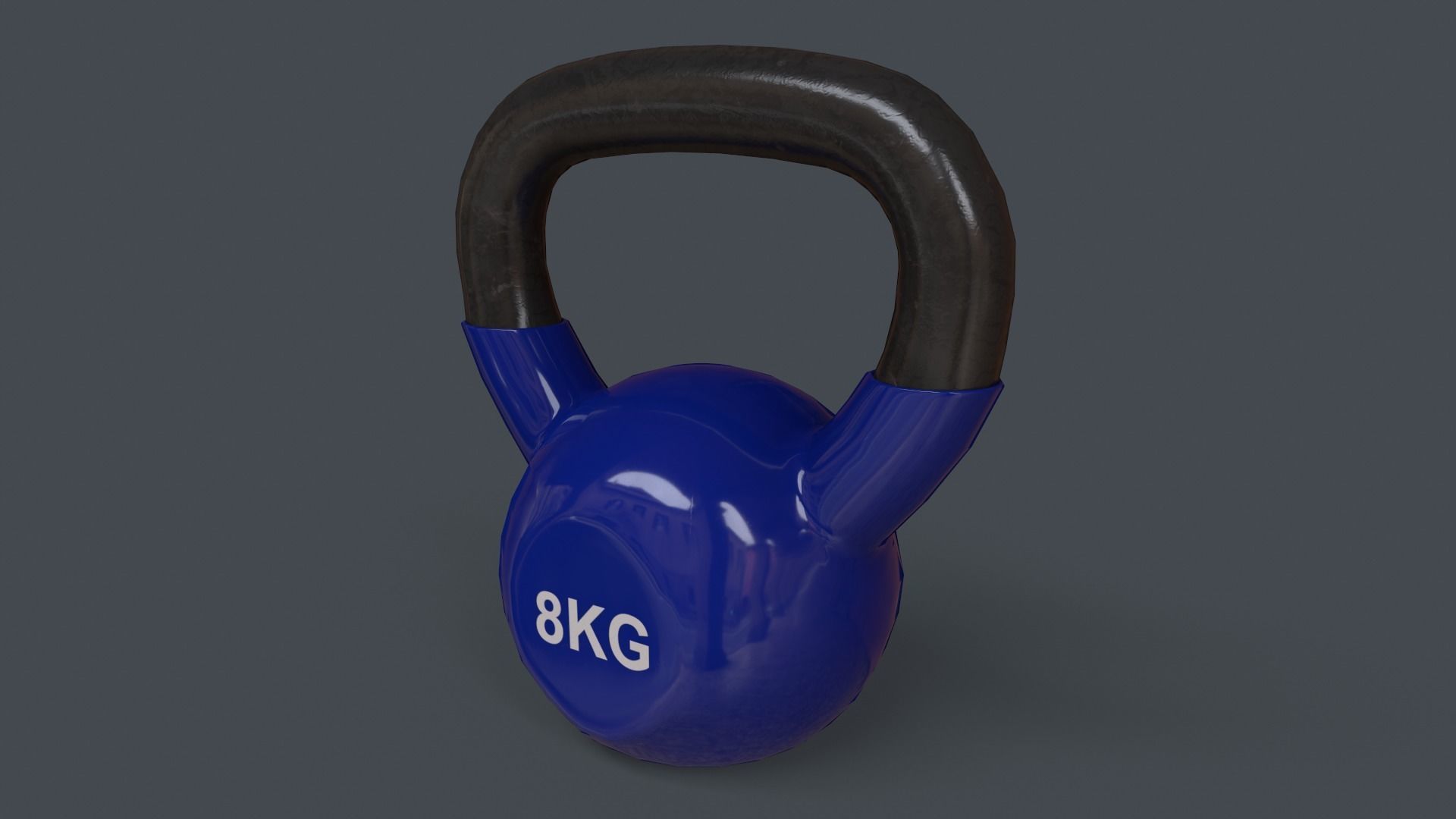 PBR 4-16KG Kettlebell V1 - Blue Low-poly 3D model_16