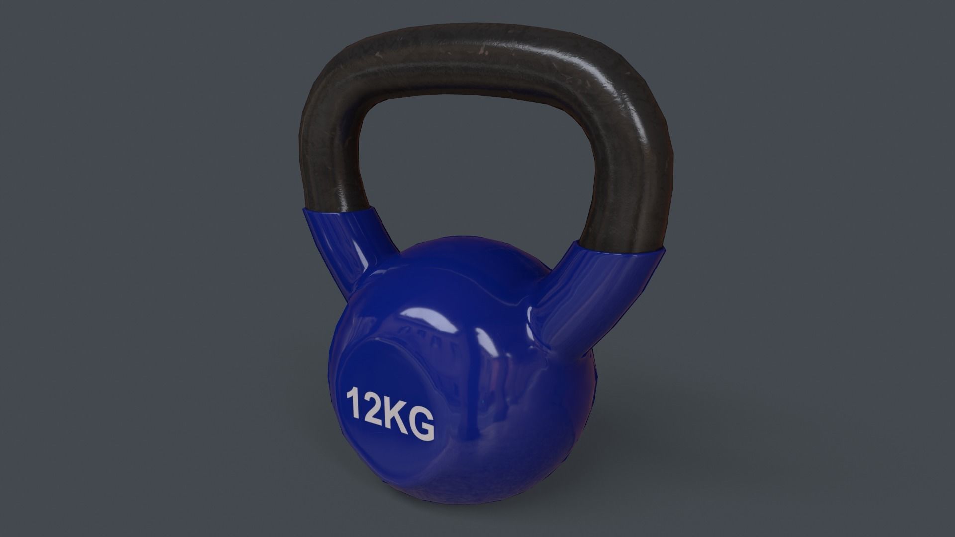 PBR 4-16KG Kettlebell V1 - Blue Low-poly 3D model_24