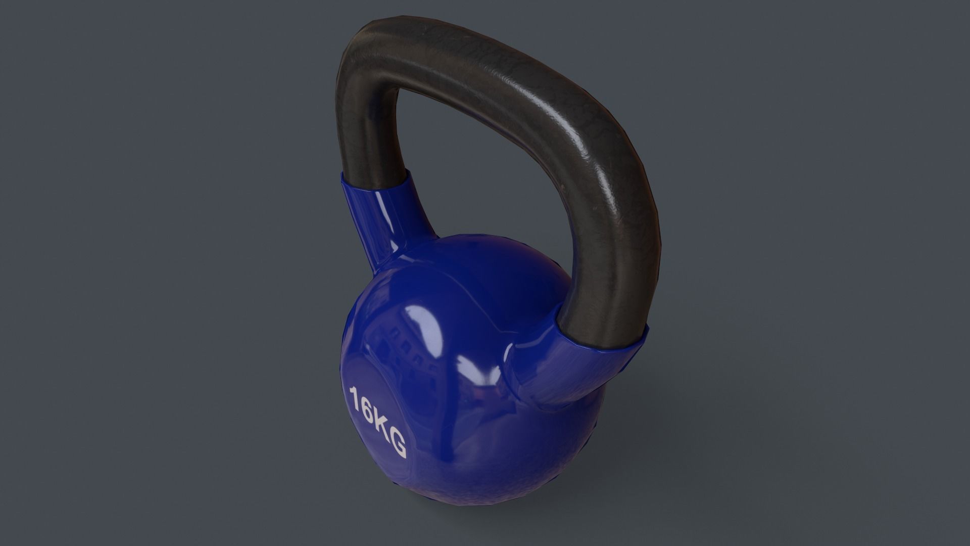 PBR 4-16KG Kettlebell V1 - Blue Low-poly 3D model_29