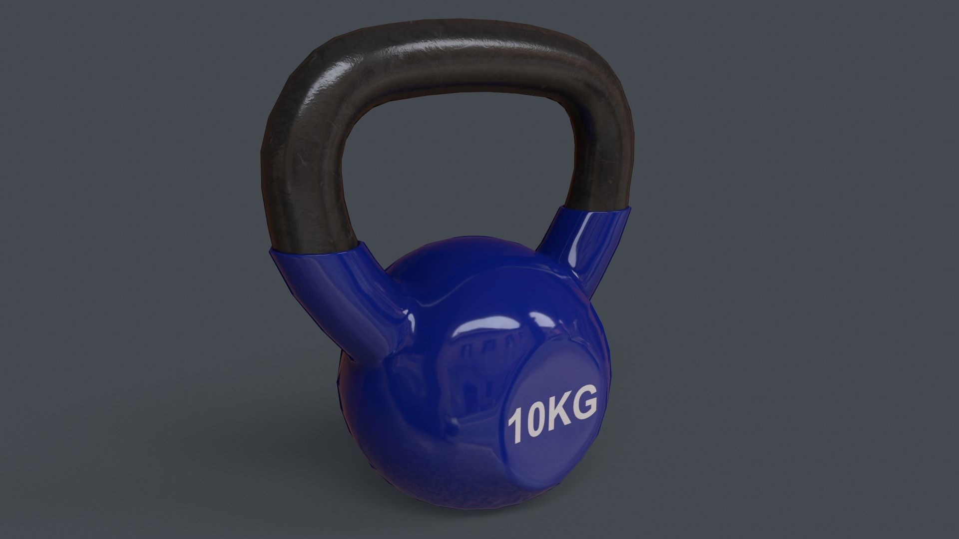 PBR 4-16KG Kettlebell V1 - Blue Low-poly 3D model_18