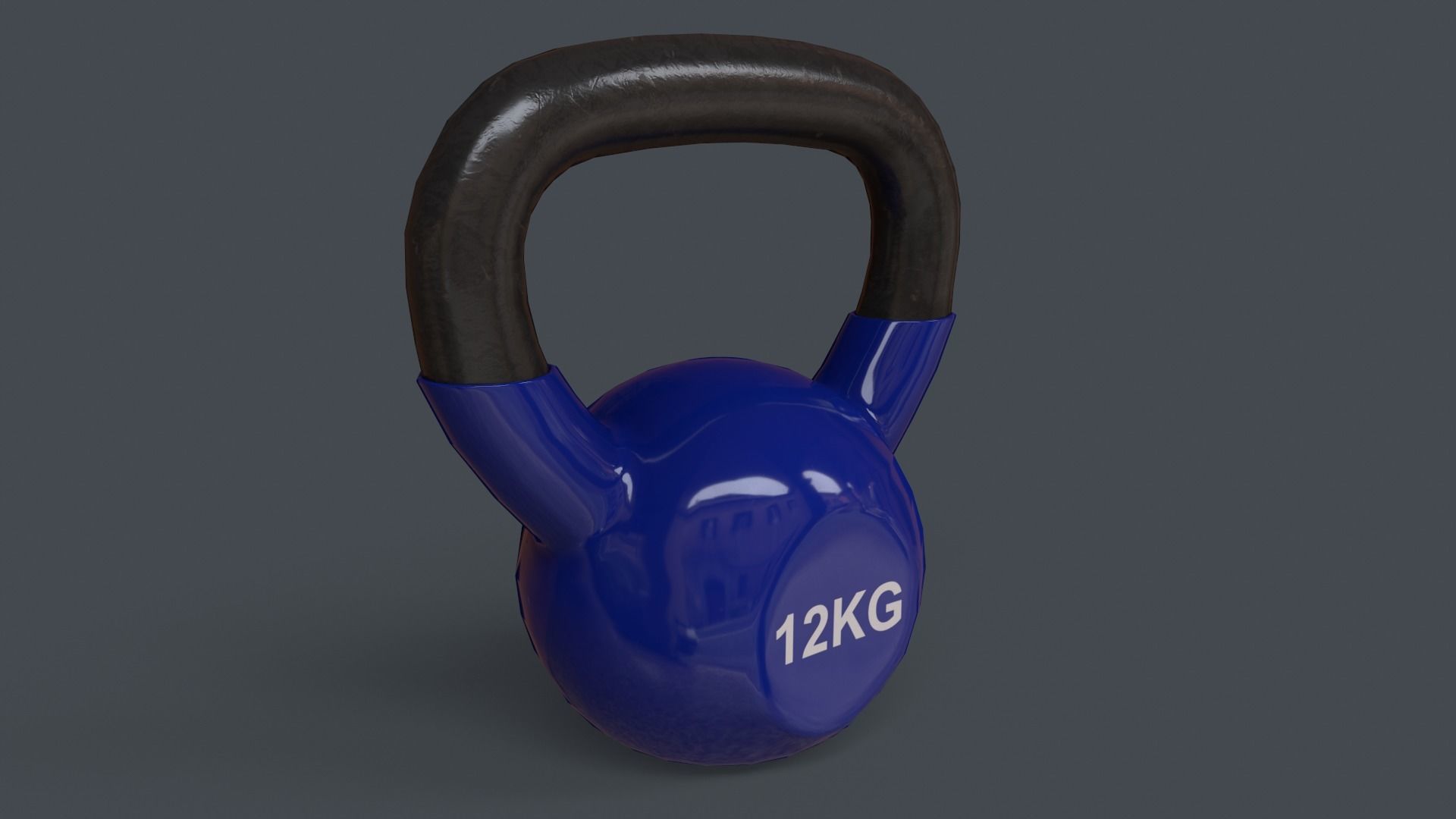 PBR 4-16KG Kettlebell V1 - Blue Low-poly 3D model_22