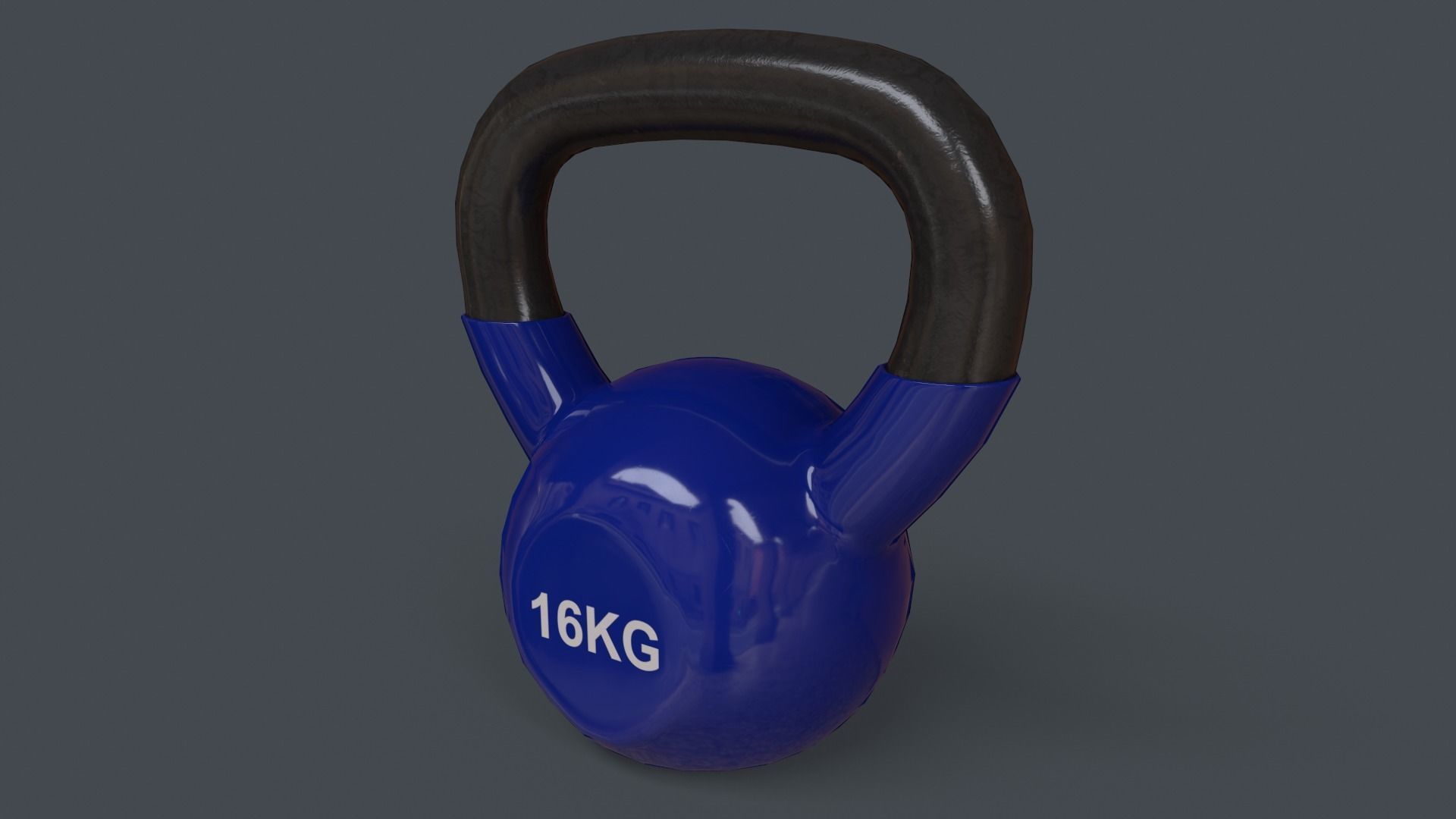 PBR 4-16KG Kettlebell V1 - Blue Low-poly 3D model_28