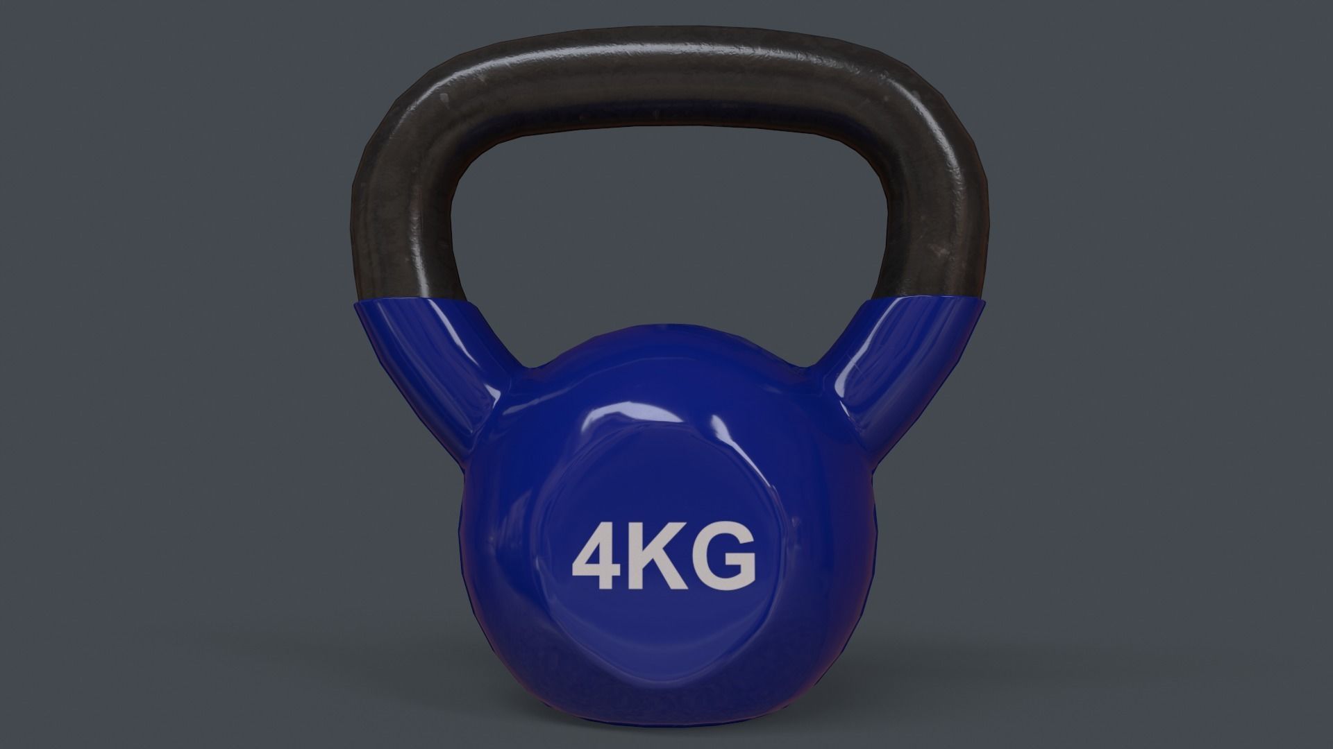 PBR 4-16KG Kettlebell V1 - Blue Low-poly 3D model_7
