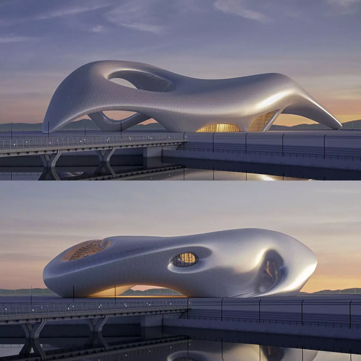 Futuristic building collection 4x 9 _0