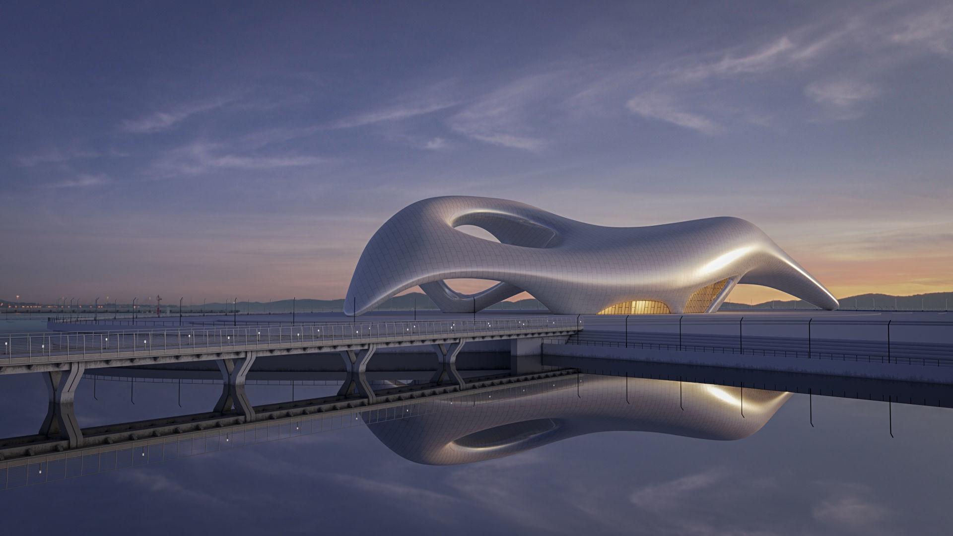 Futuristic building collection 4x 9 _13