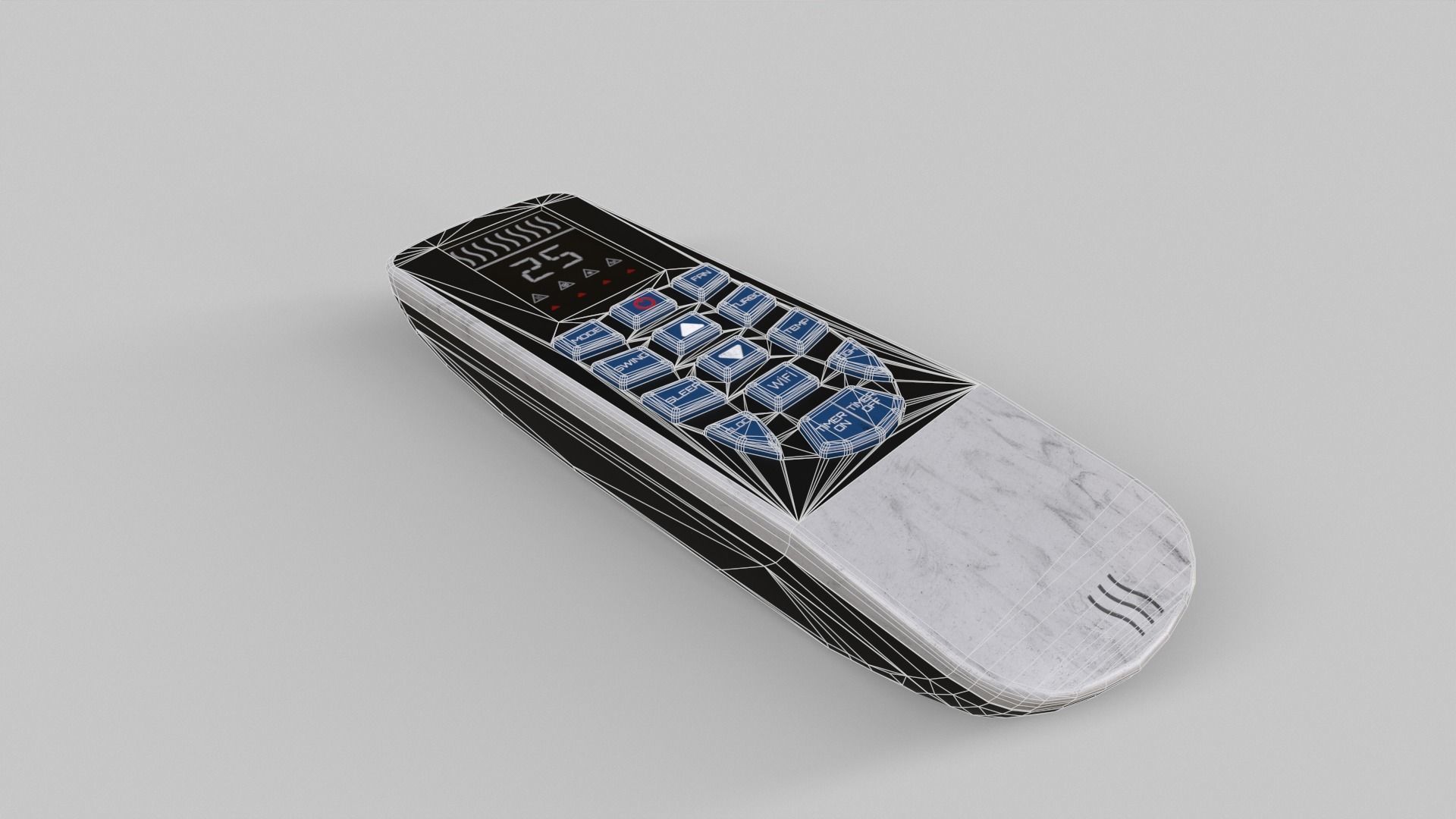 Air Conditioner Remote Low-poly 3D model_8